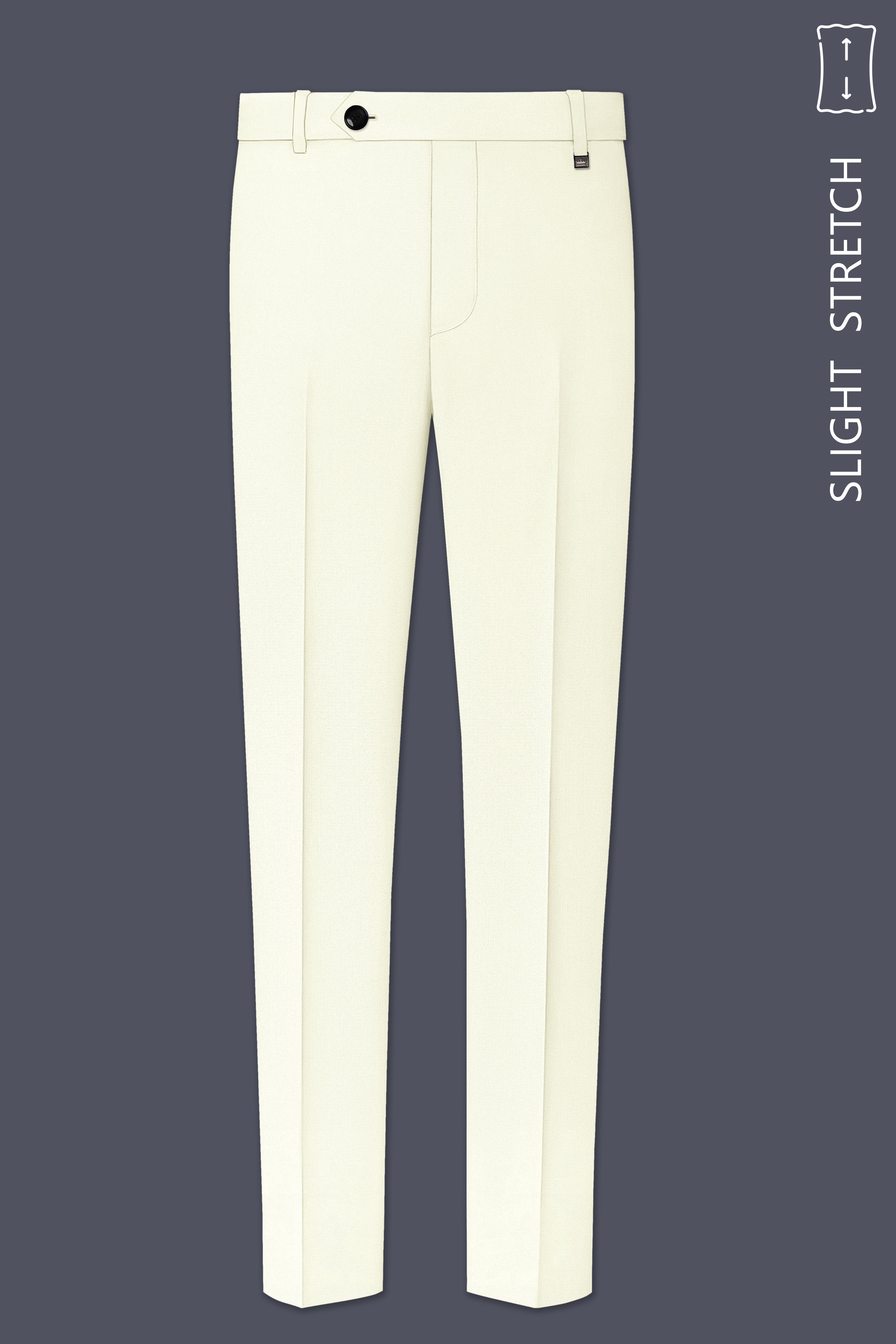 Ecru-Merino Off White Diamond Textured Wool Rich Slight Stretch Double Breasted Suit