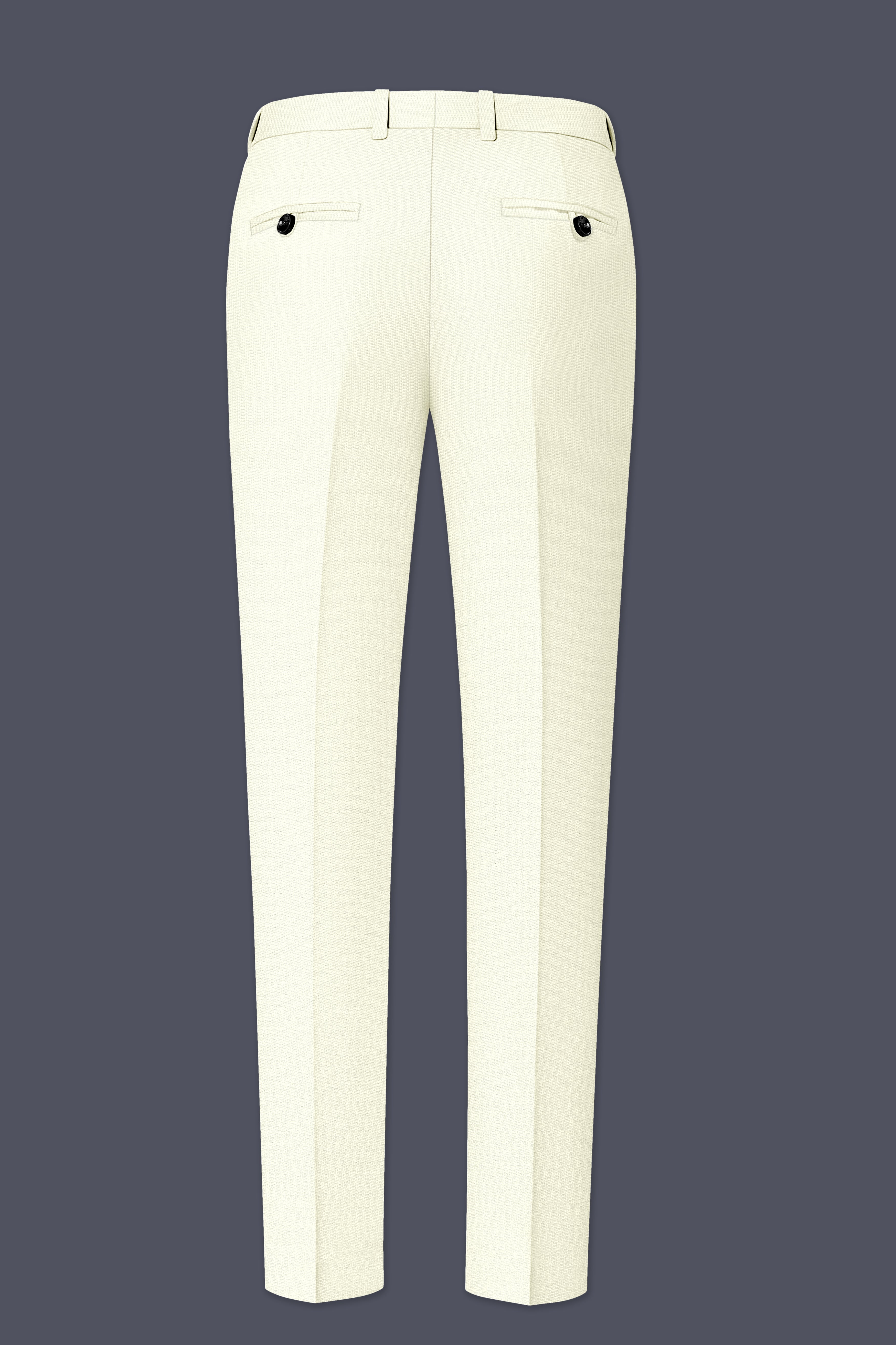 Ecru-Merino Off White Diamond Textured Wool Rich Slight Stretch Double Breasted Suit