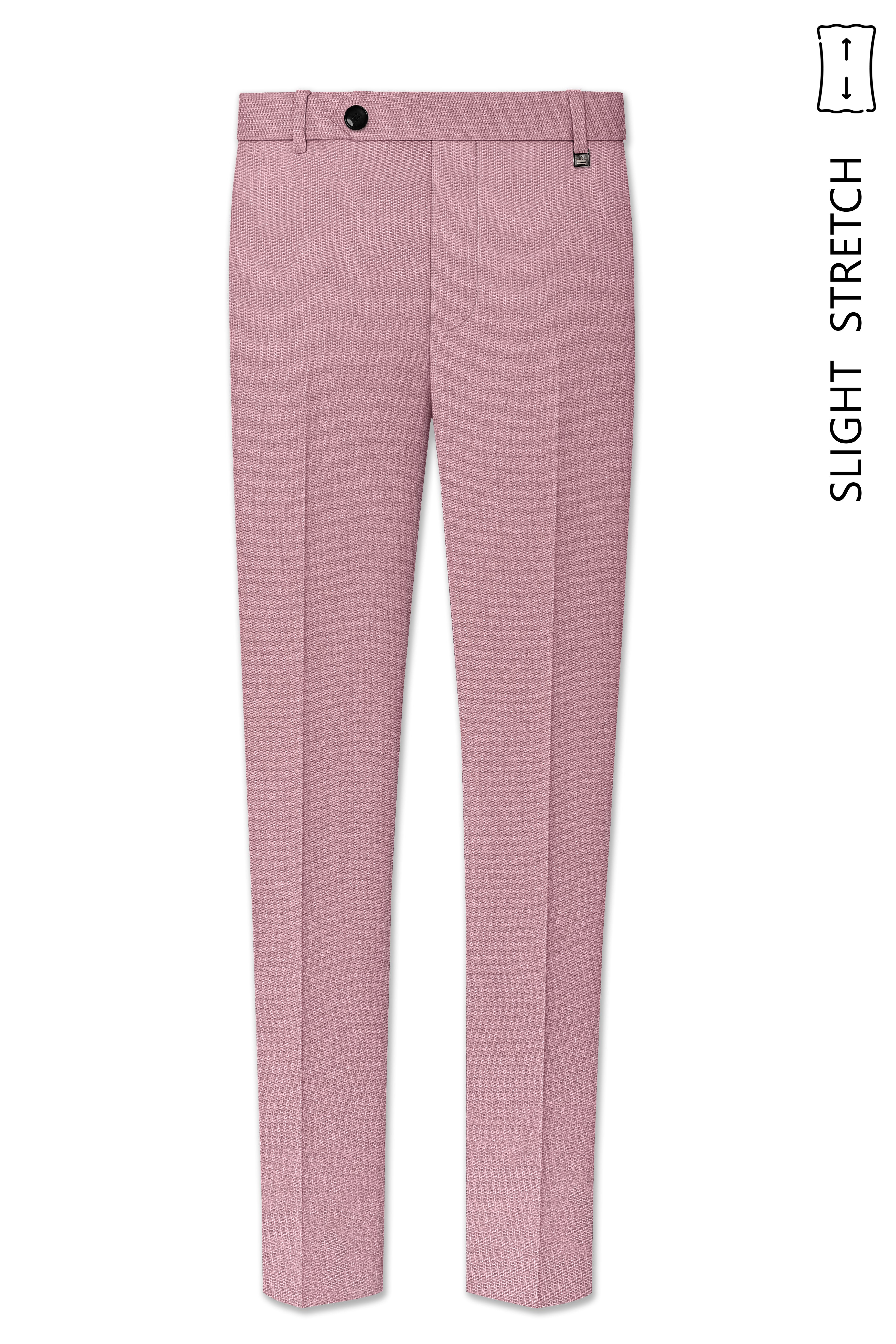 Aurore-Brandy Rose Pink Diamond Textured Wool Rich Slight Stretch Double Breasted Suit