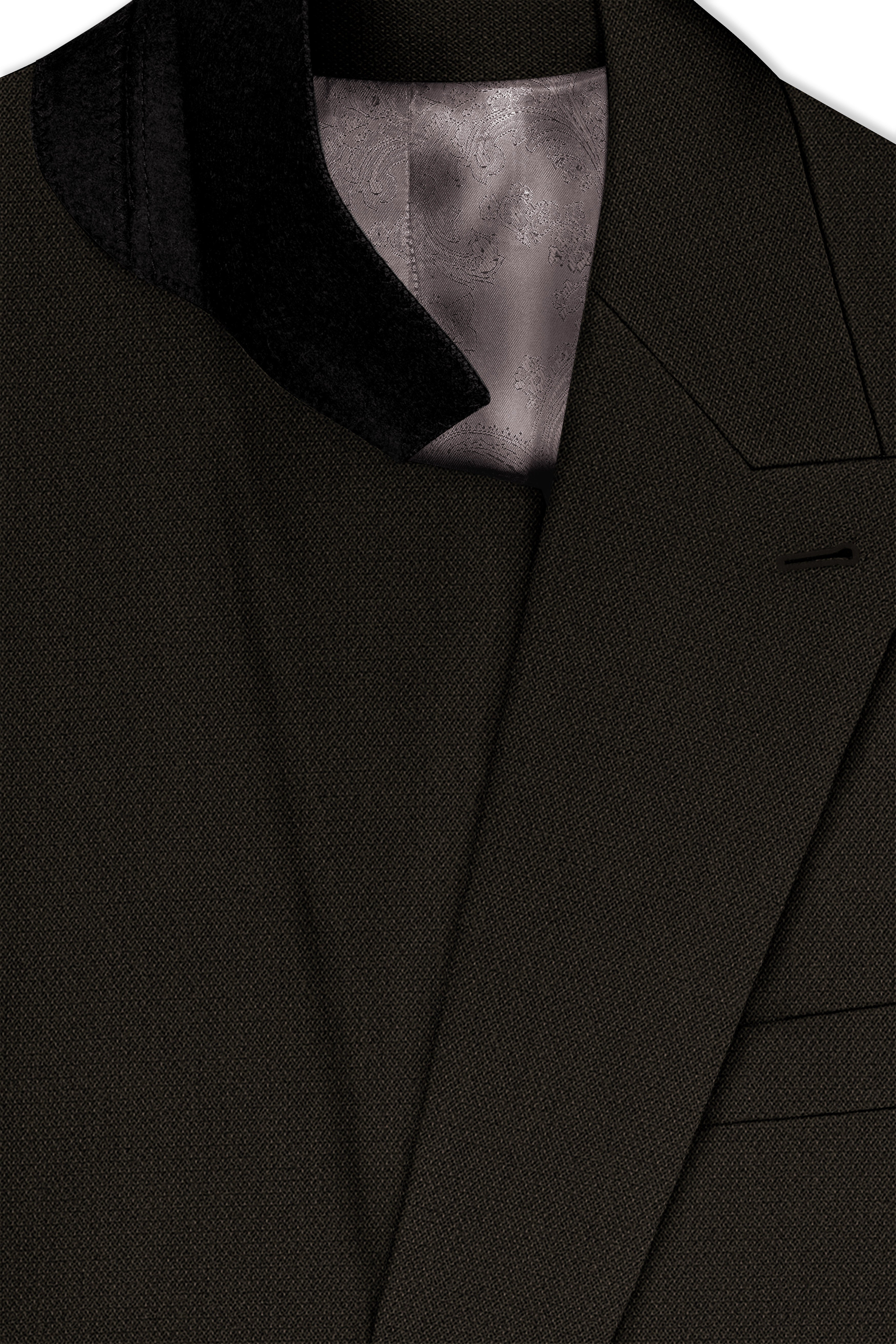 Velaro-Rangoon Green Diamond Textured Wool Rich Slight Stretch Double Breasted Suit