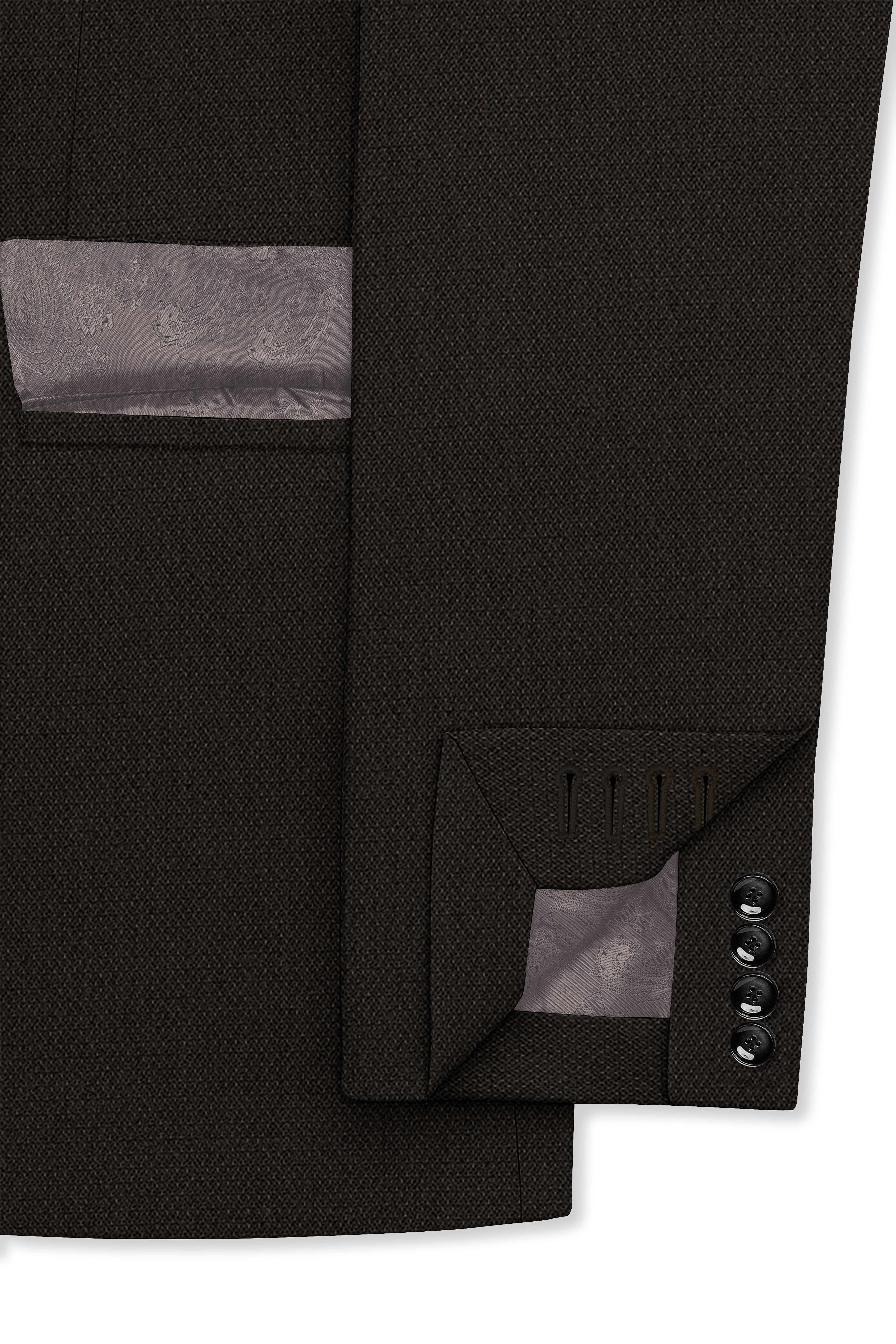 Velaro-Rangoon Green Diamond Textured Wool Rich Slight Stretch Double Breasted Suit