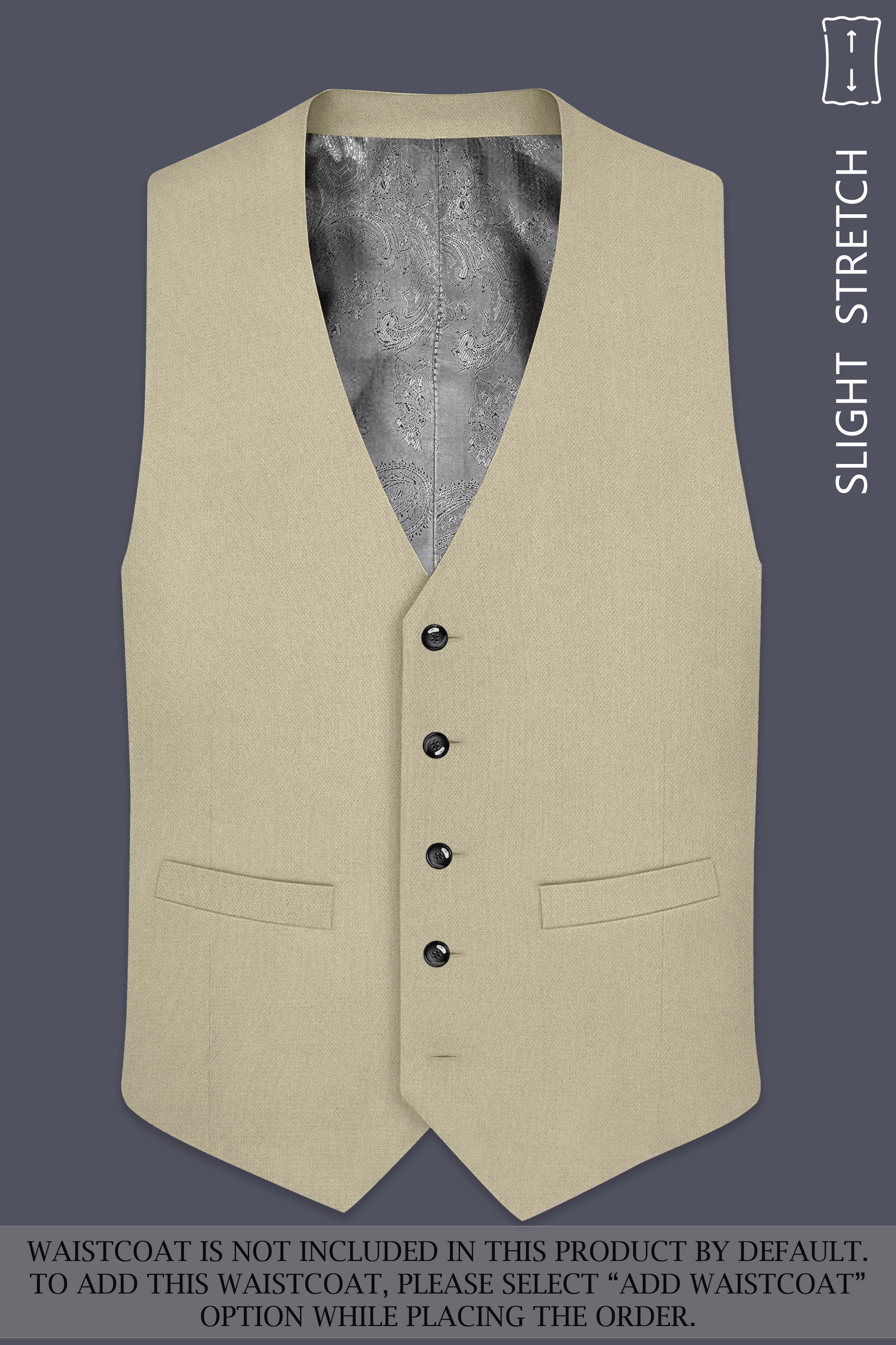 Cedar-Tallow Green Diamond Textured Wool Rich Slight Stretch Double Breasted Suit