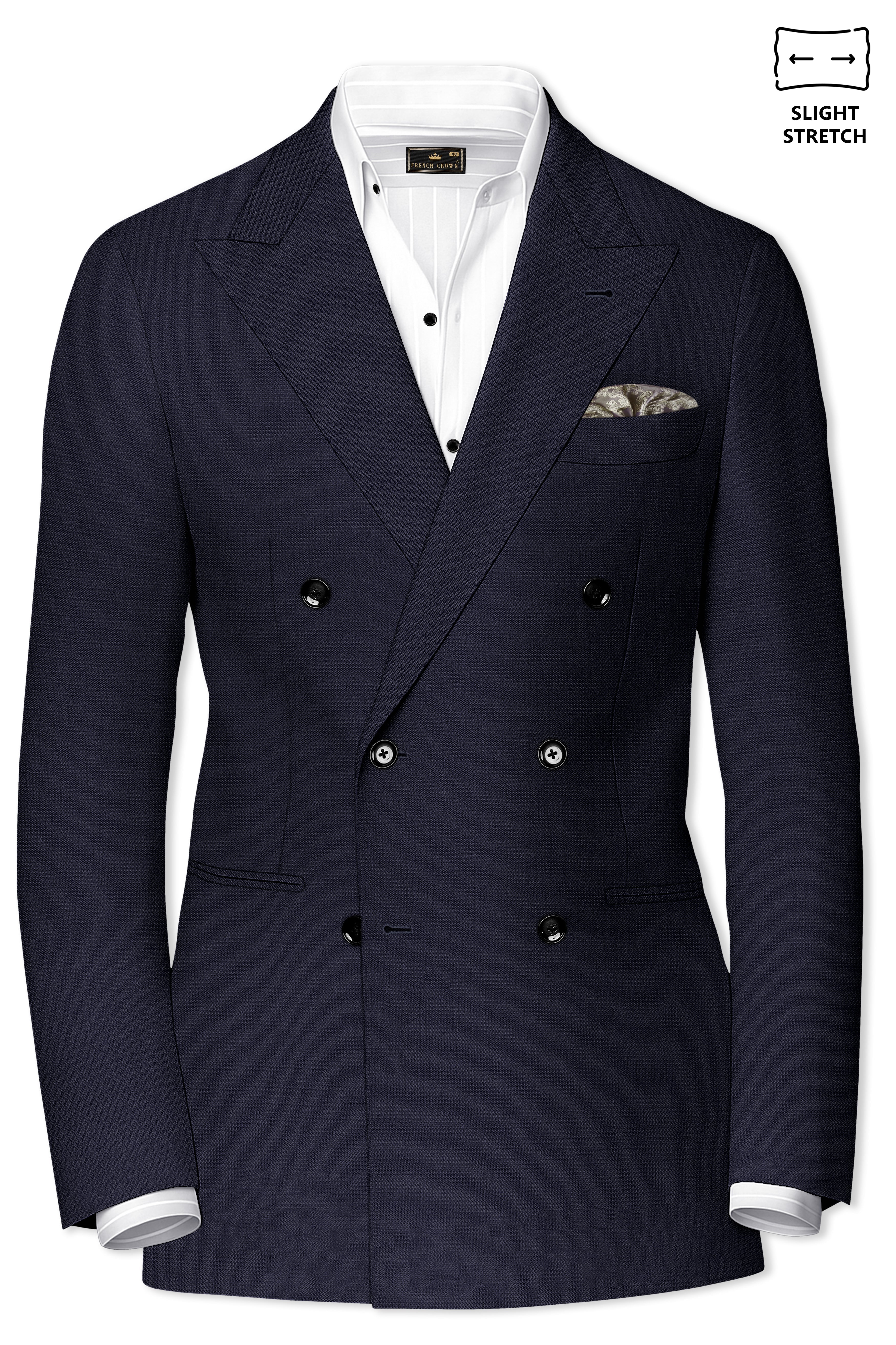 Vesper-Bastille Purple Diamond Textured Wool Rich Slight Stretch Double Breasted Suit
