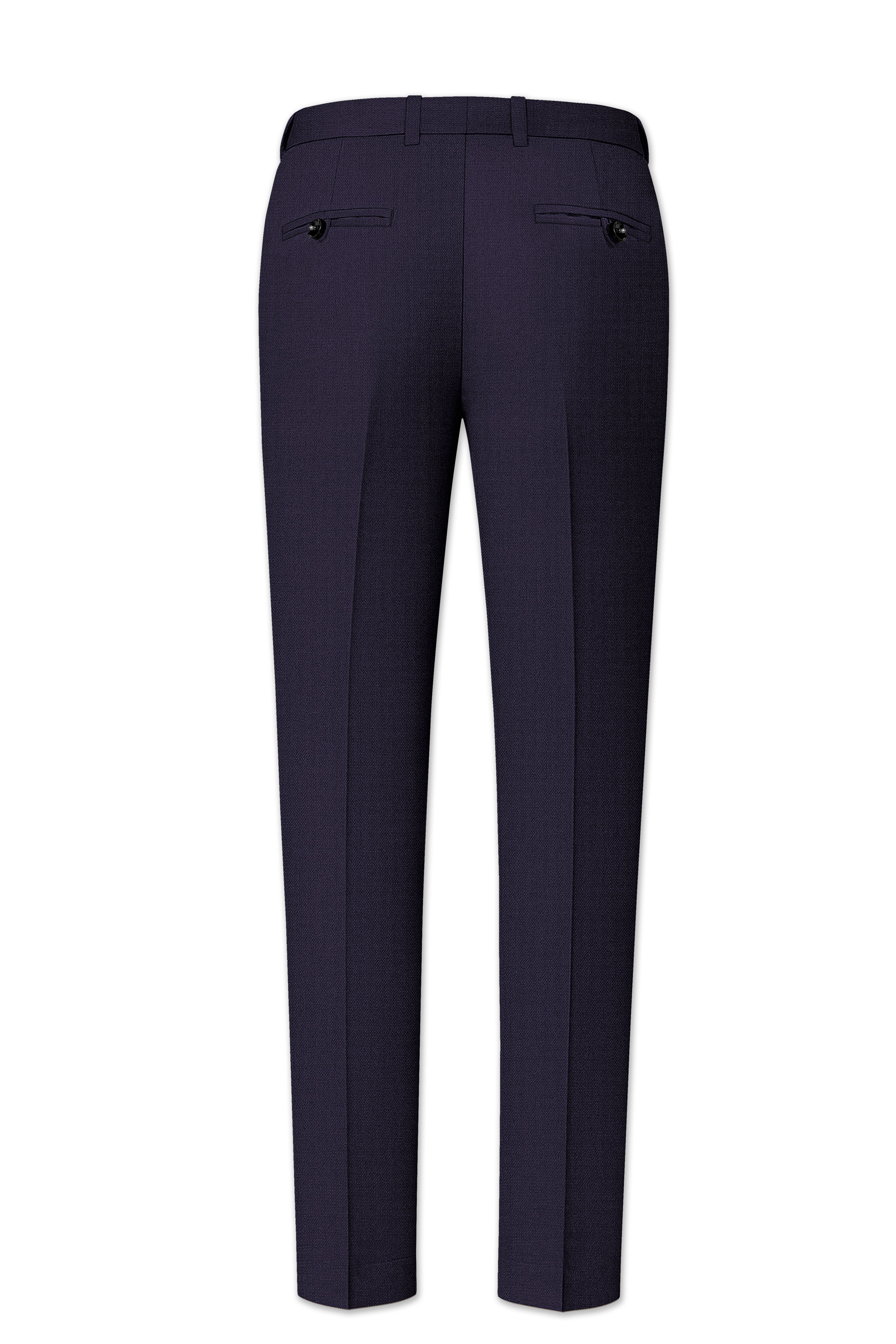 Vesper-Bastille Purple Diamond Textured Wool Rich Slight Stretch Double Breasted Suit