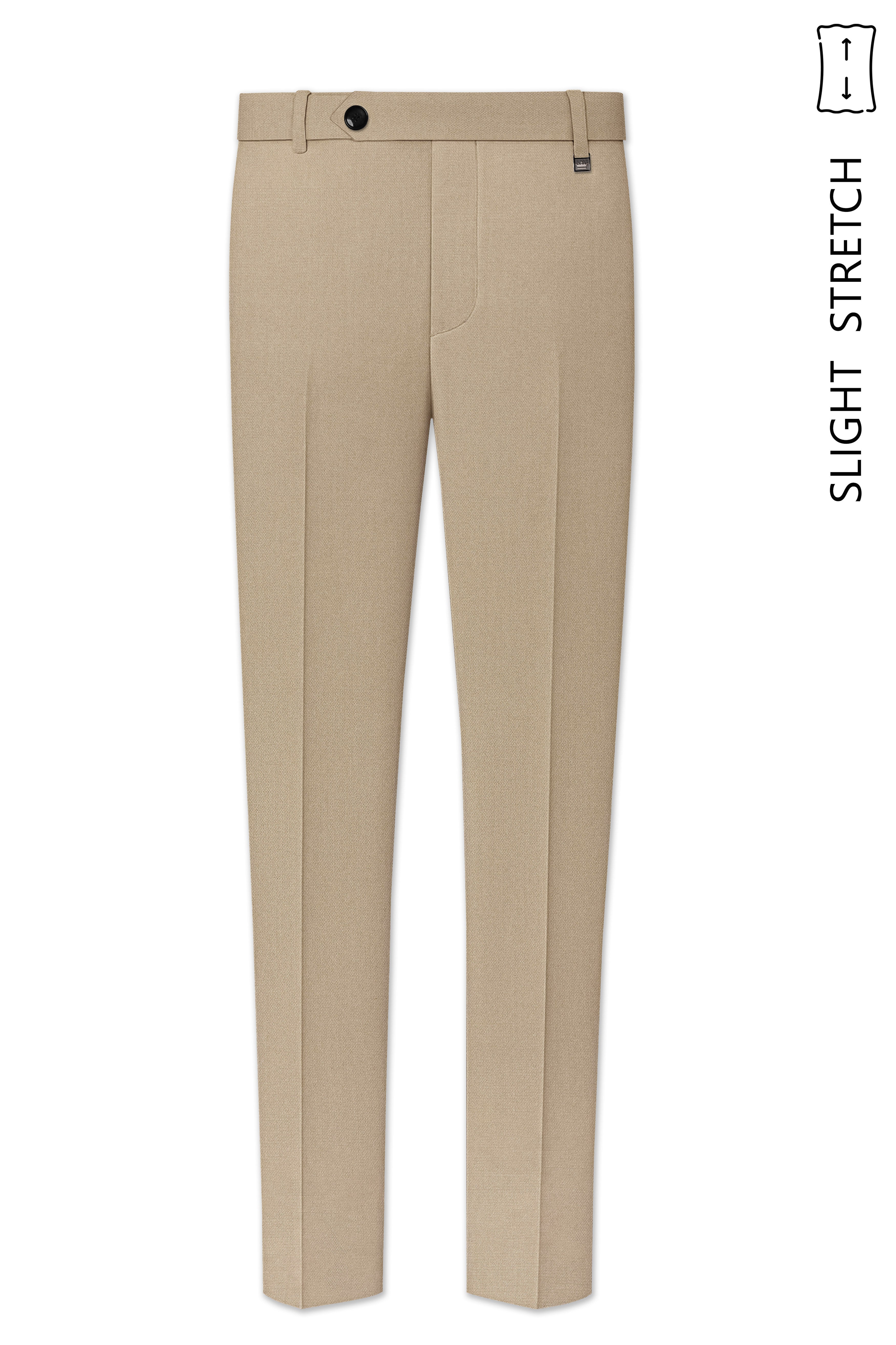 Sable-Mongoose Cream Diamond Textured Wool Rich Slight Stretch Double Breasted Suit
