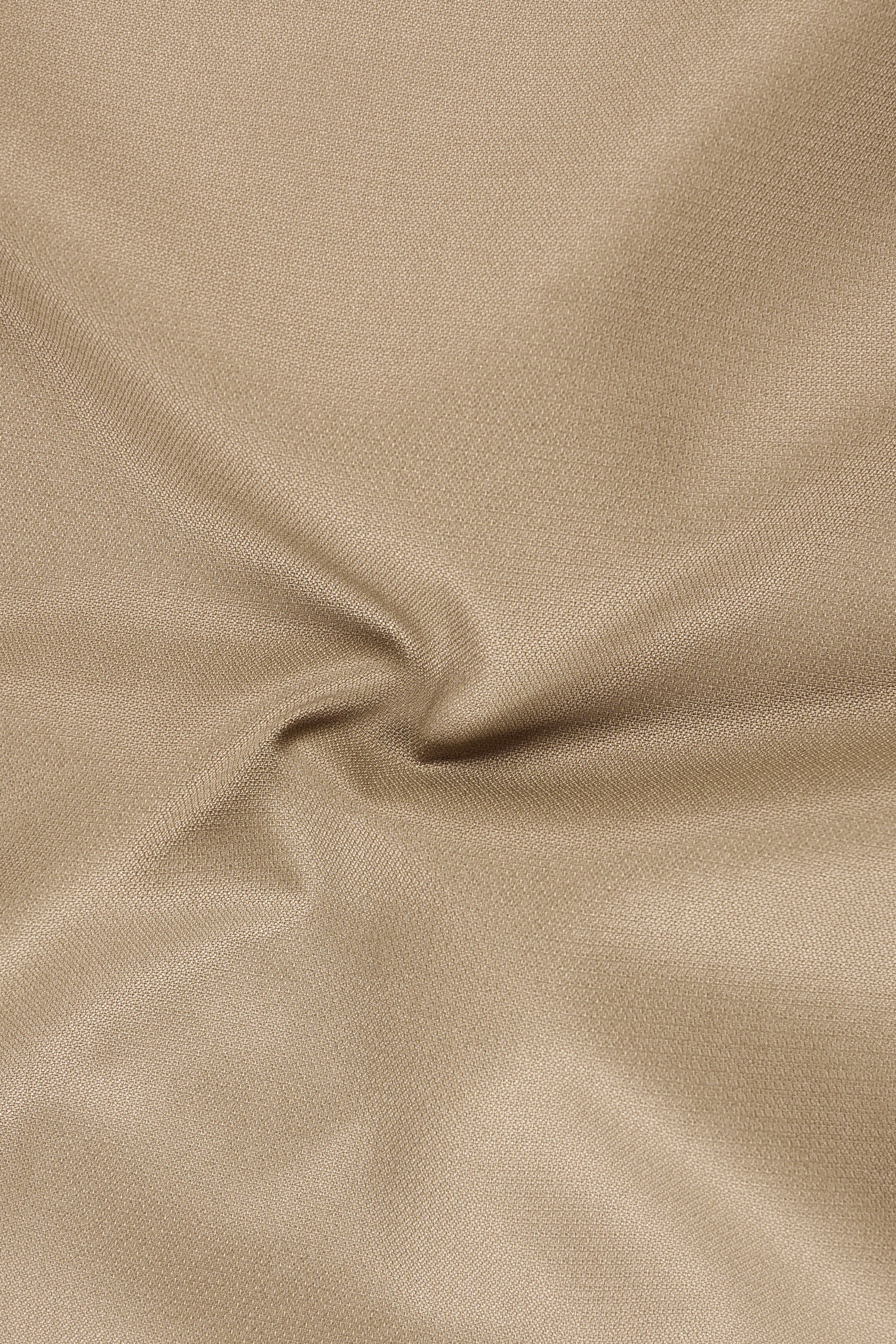 Sable-Mongoose Cream Diamond Textured Wool Rich Slight Stretch Double Breasted Suit