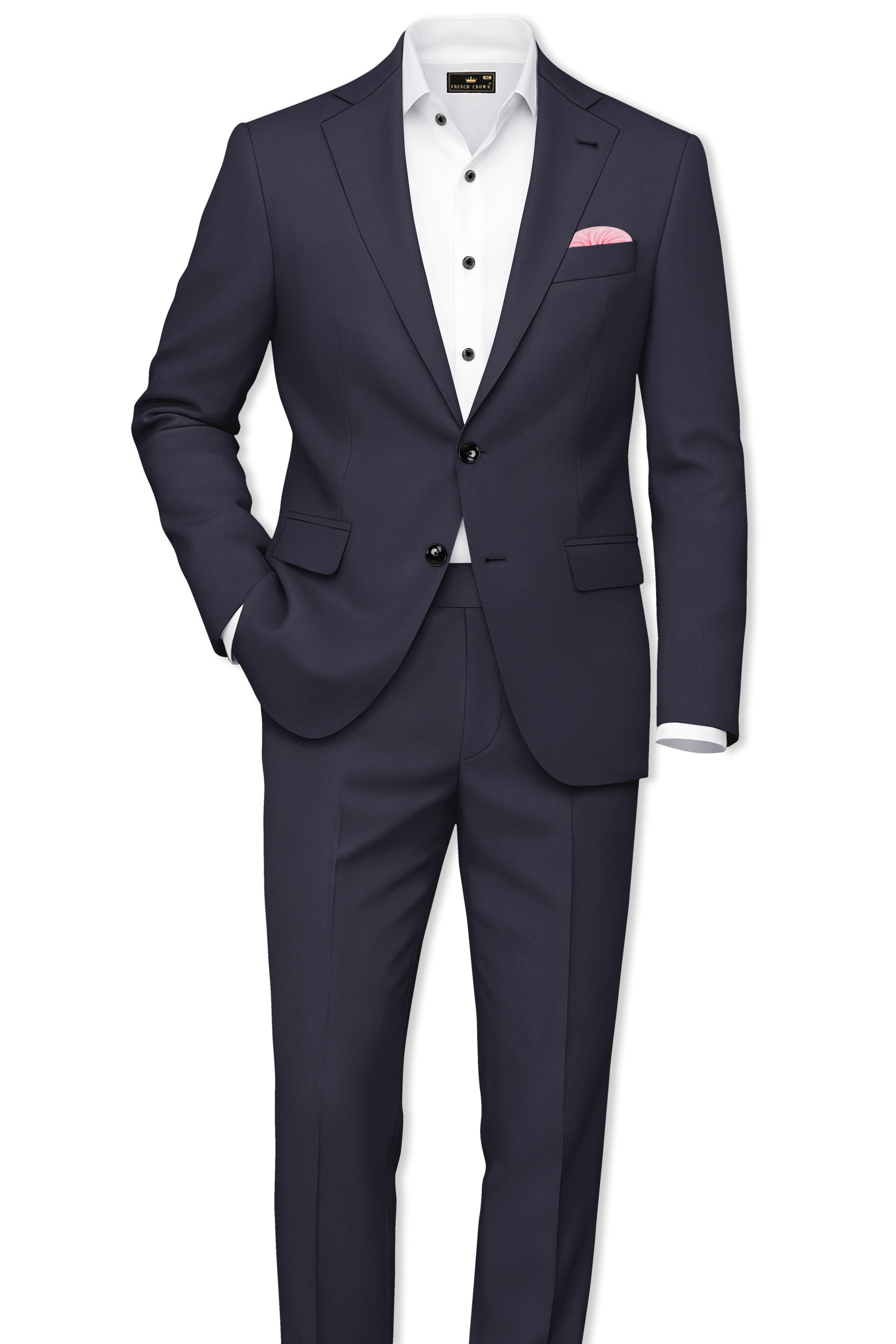 Kairo-Korean Charcoal Gray 4-Way Stretch Wrinkle-Free Wool Rich Single Breasted Suit