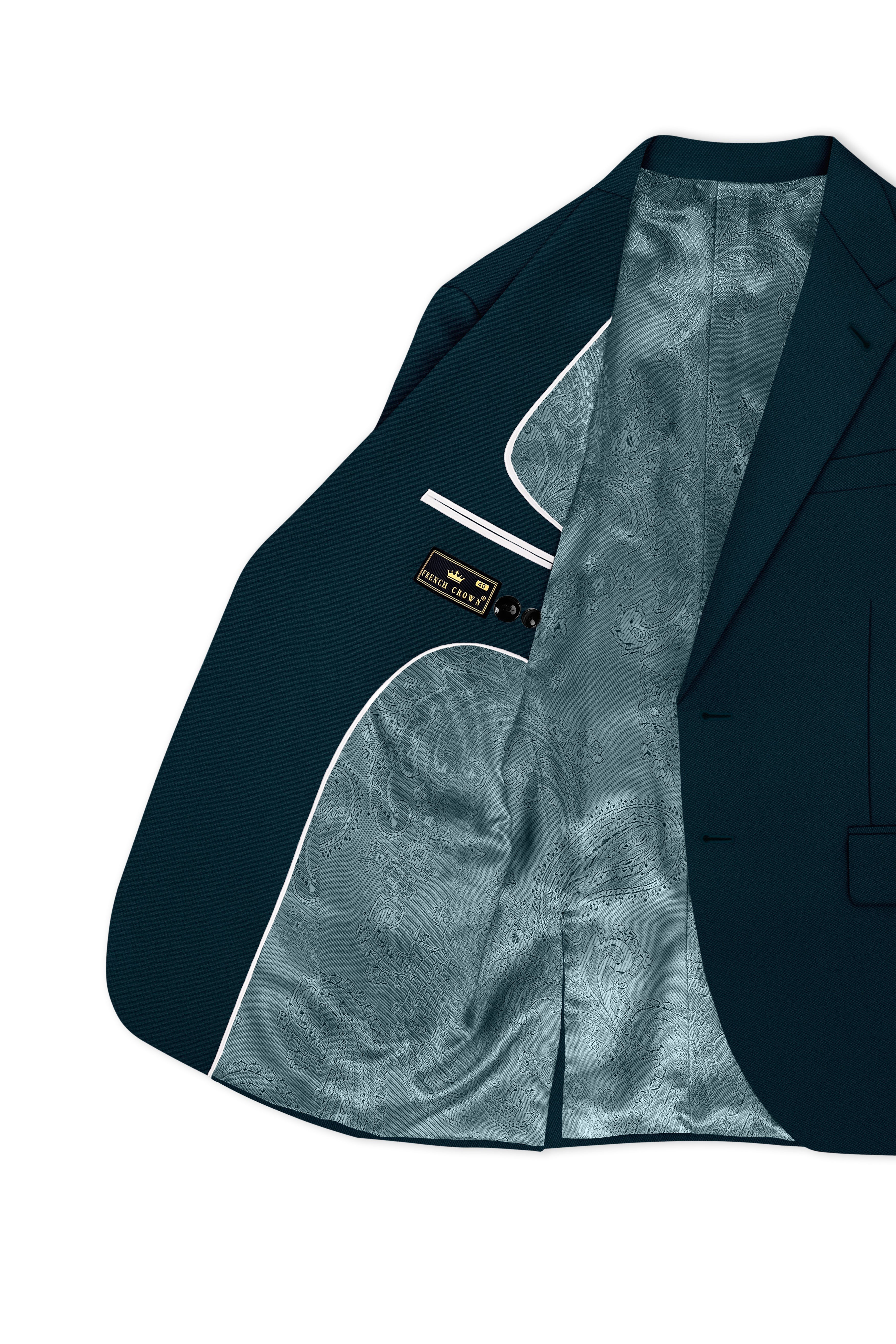 Zephyr-Korean Teal Green 4-Way Stretch Wrinkle-Free Wool Rich Single Breasted Suit
