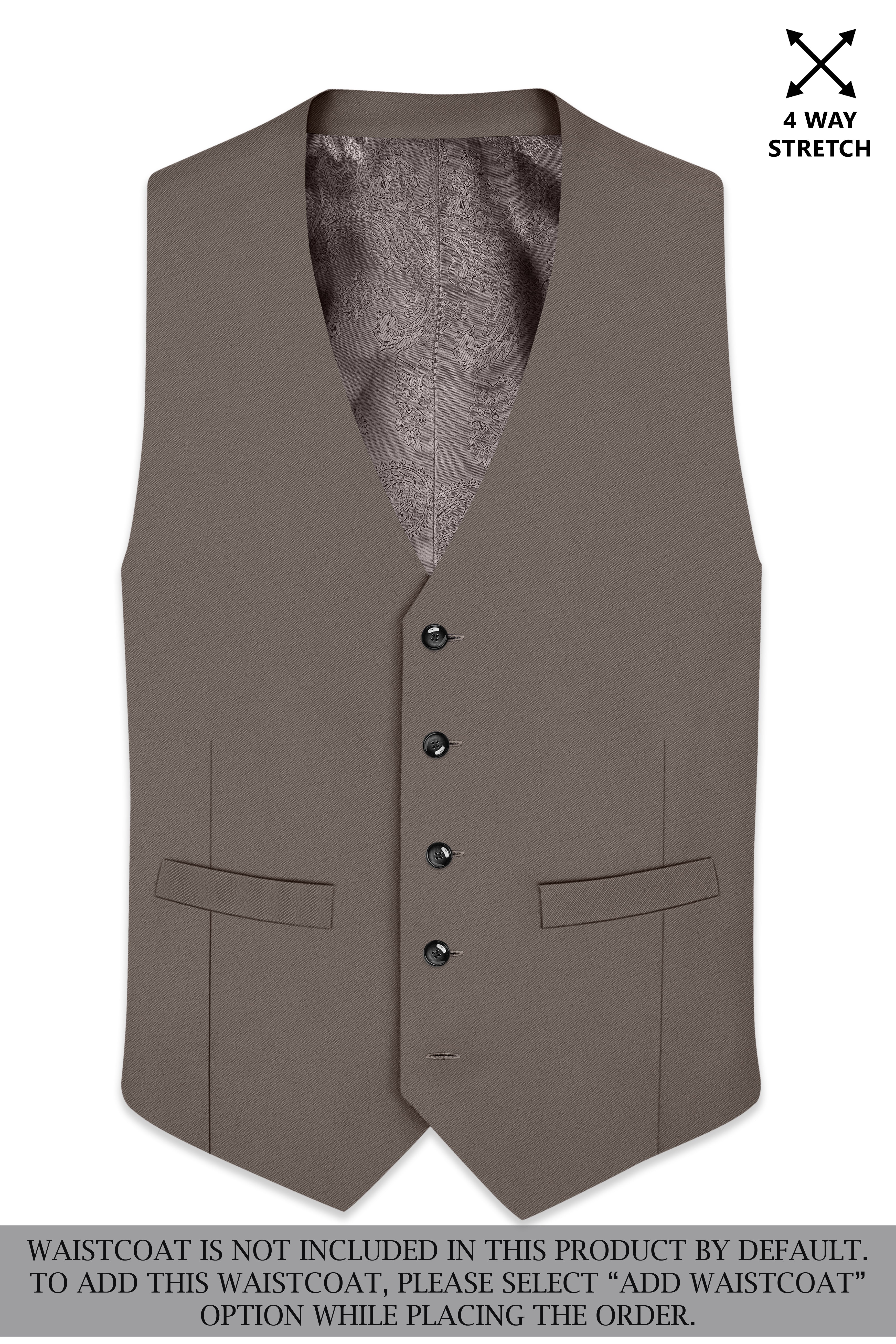 Monarch-Korean Flint Brown 4-Way Stretch Wrinkle-Free Wool Rich Single Breasted Suit