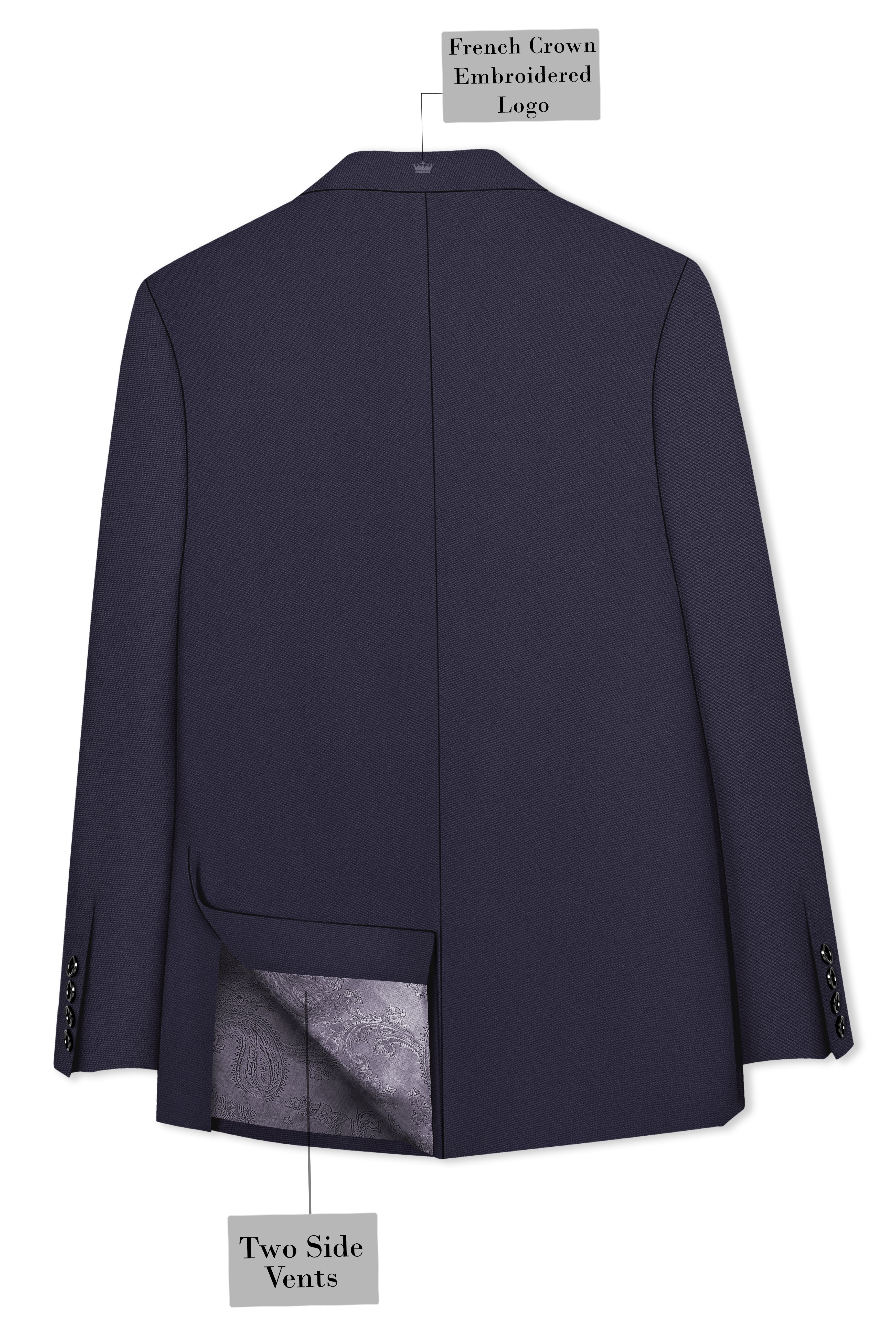 Kairo-Korean Charcoal Gray 4-Way Stretch Wrinkle-Free Wool Rich Double Breasted Suit