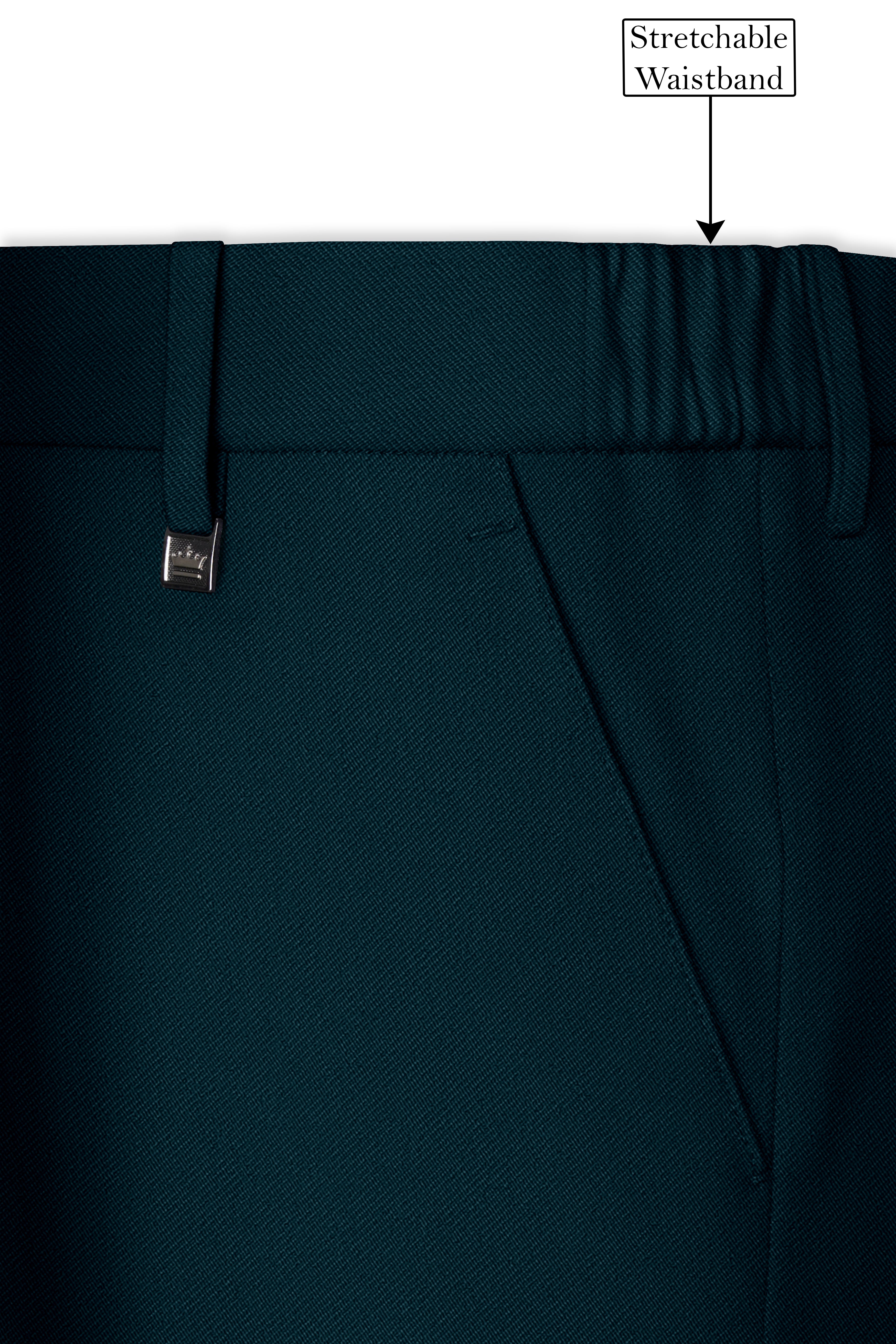 Zephyr-Korean Teal Green 4-Way Stretch Wrinkle-Free Wool Rich Double Breasted Suit