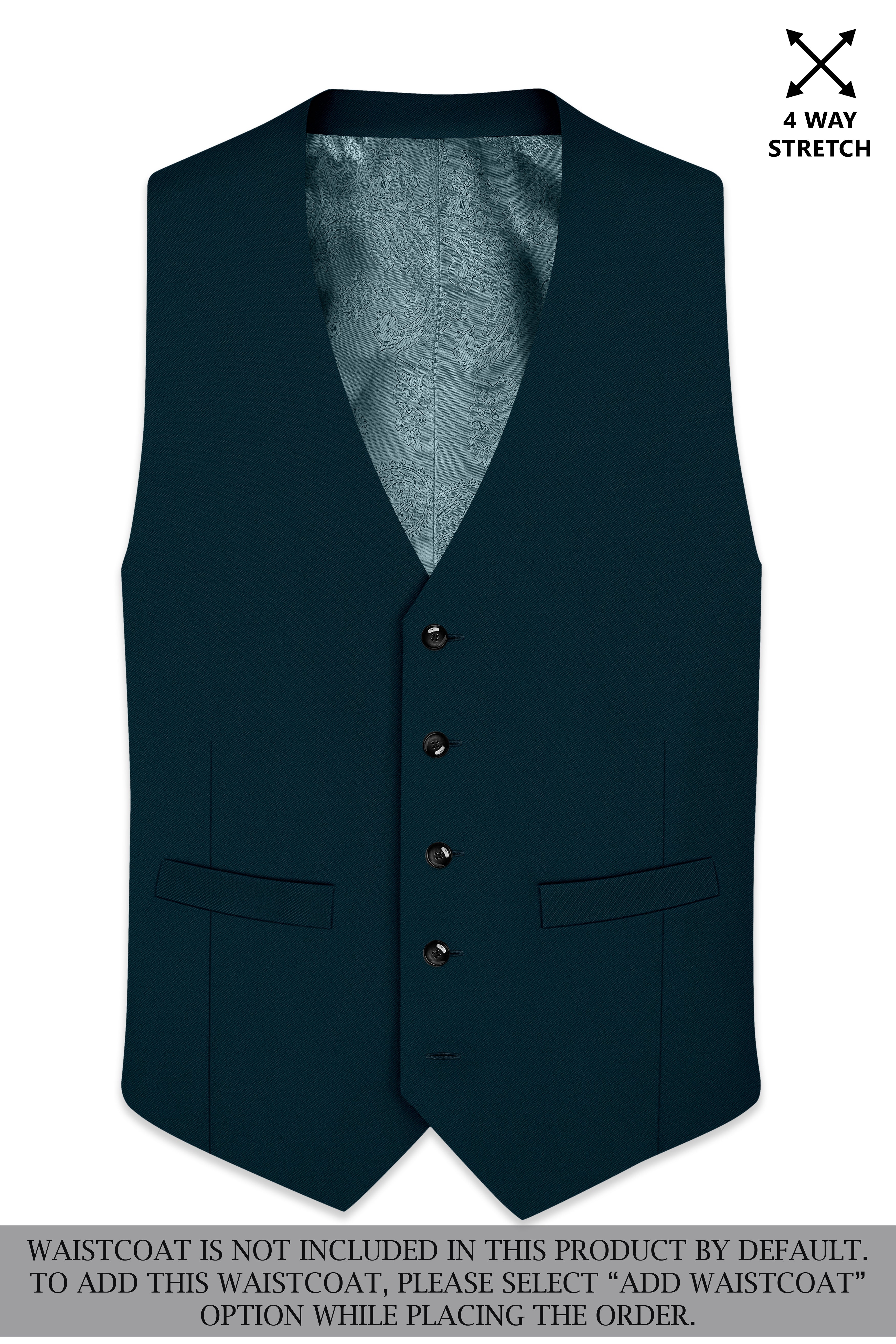 Zephyr-Korean Teal Green 4-Way Stretch Wrinkle-Free Wool Rich Double Breasted Suit