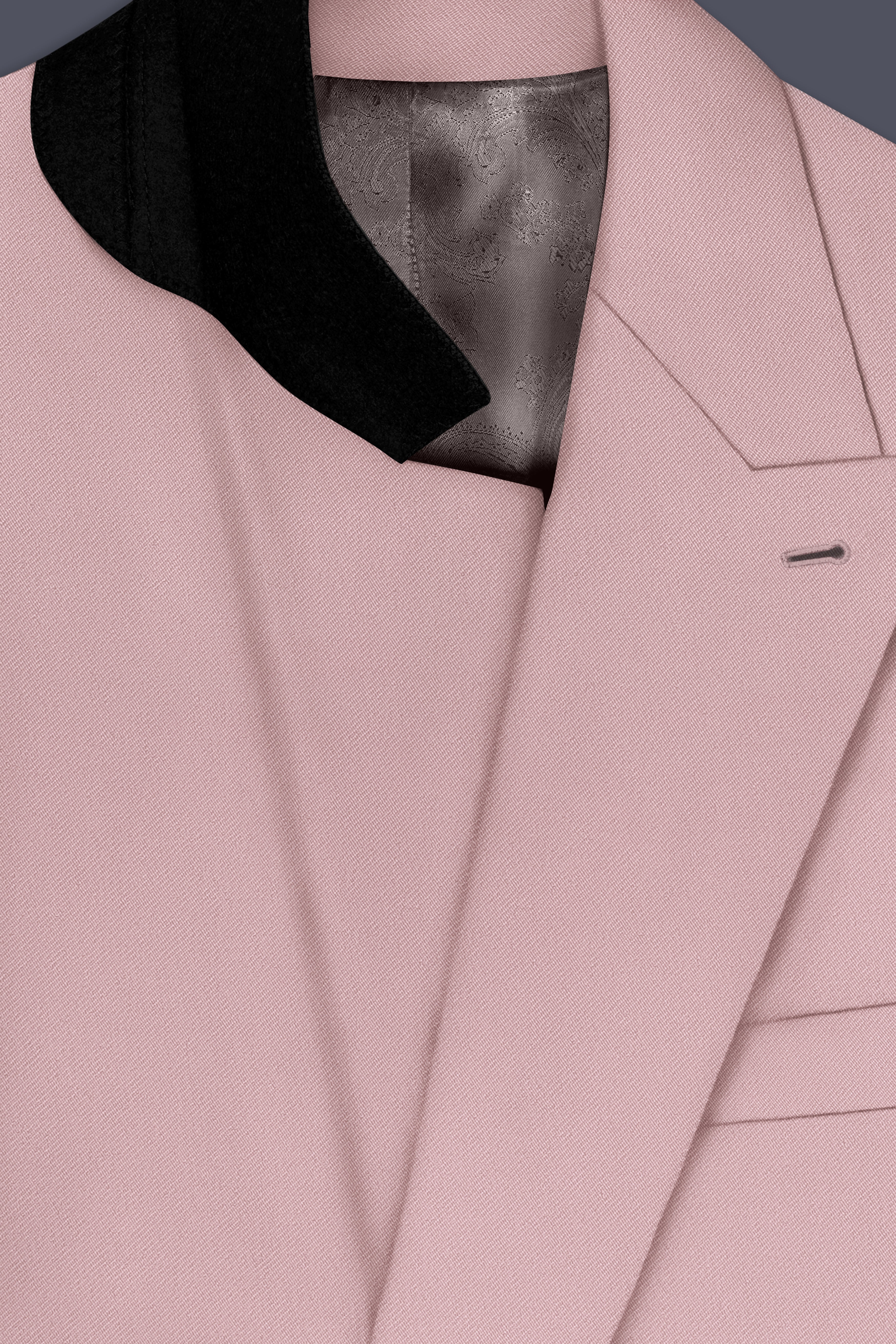 Solenne-Korean Pharlap Peach 4-Way Stretch Wrinkle-Free Wool Rich Double Breasted Suit