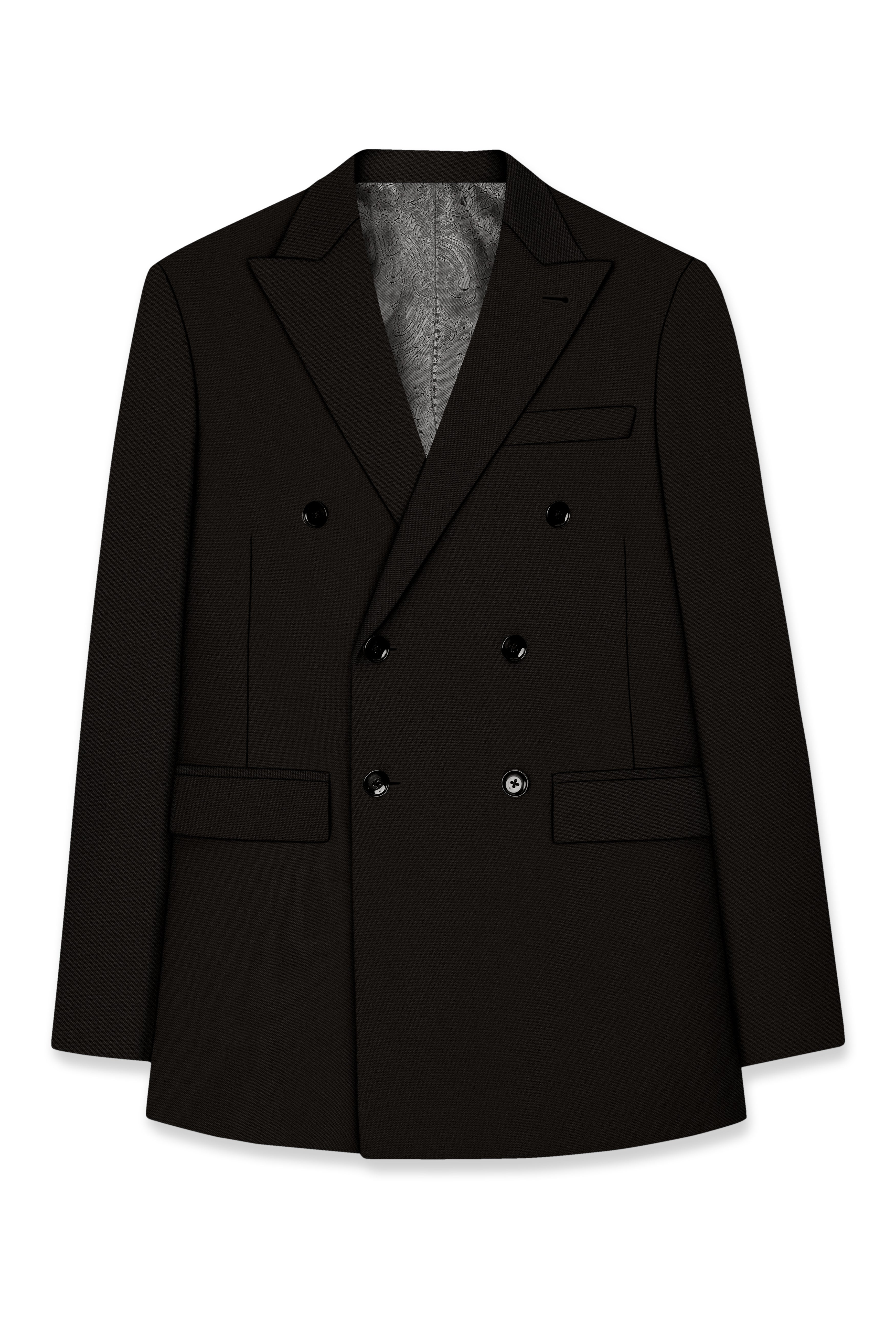 Bronze-Korean Zeus Brown 4-Way Stretch Wrinkle-Free Wool Rich Double Breasted Suit