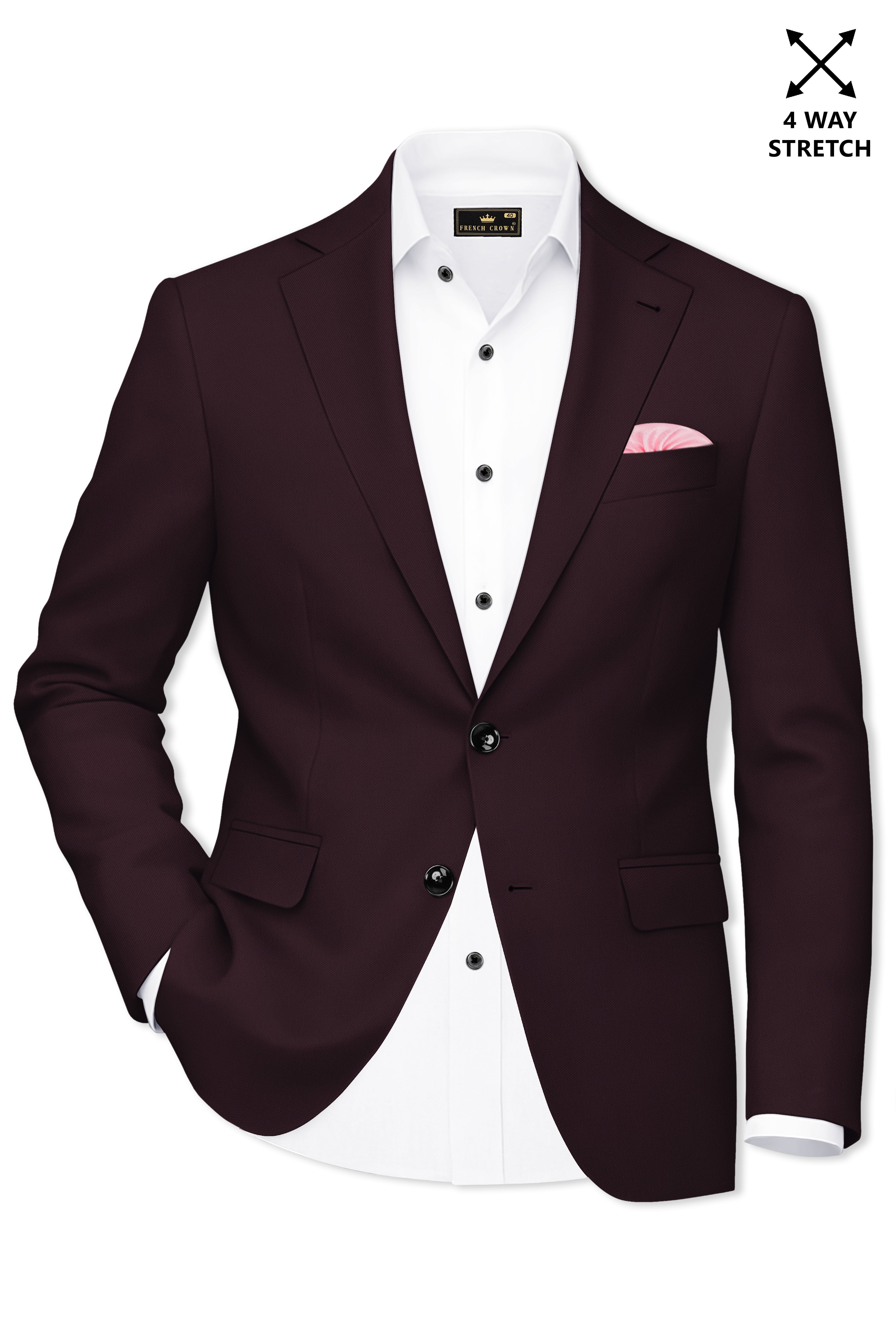 Imperio-korean Eclipse Purple 4-Way Stretch Wrinkle-Free Wool Rich Single Breasted Suit