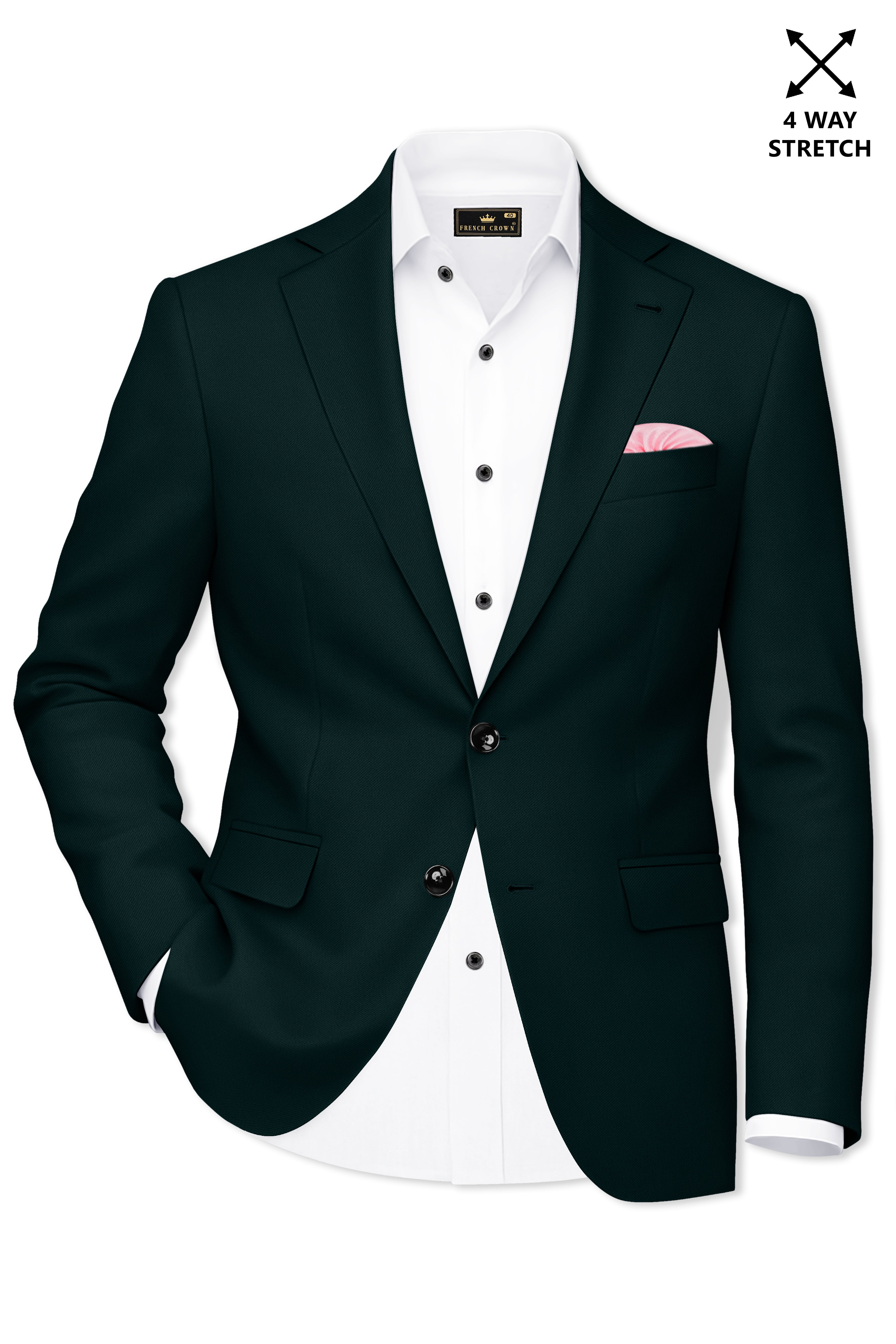 Terrain-Korean Swamp Green 4-Way Stretch Wrinkle-Free Wool Rich Single Breasted Suit