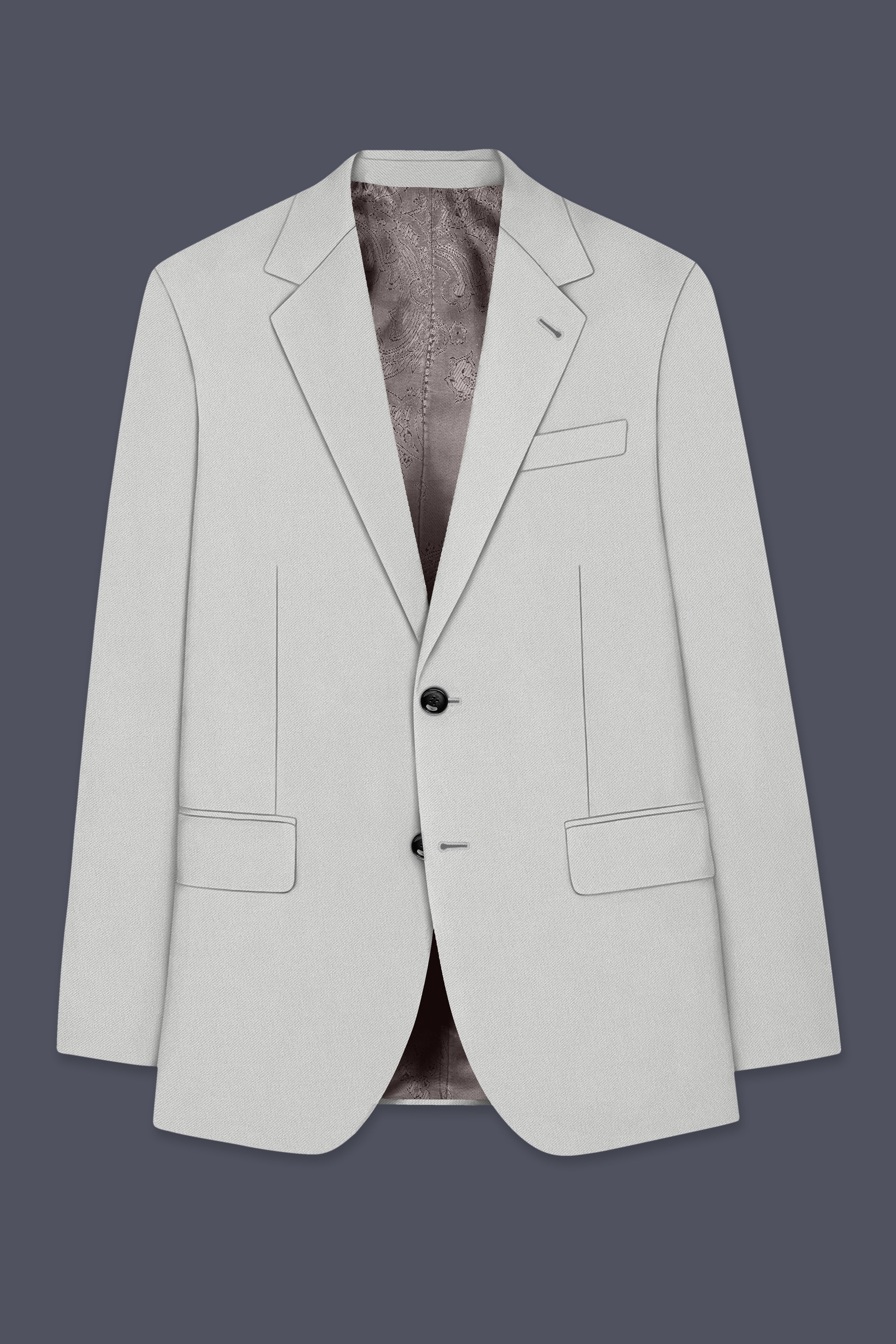 Axiom-Korean Nickel Gray 4-Way Stretch Wrinkle-Free Wool Rich Single Breasted Suit