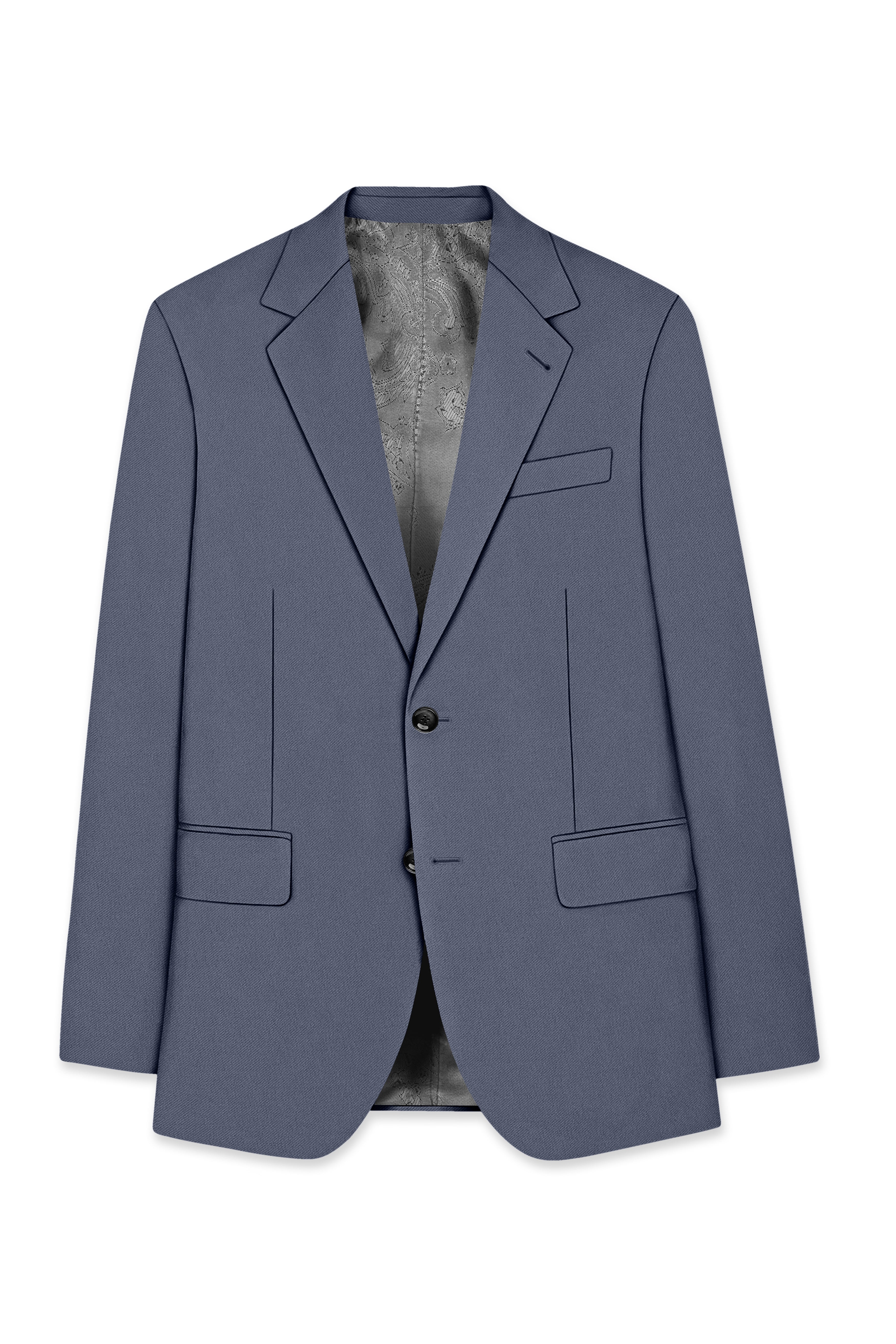 Monarch-Korean Dolphin Gray 4-Way Stretch Wrinkle-Free Wool Rich Single Breasted Suit