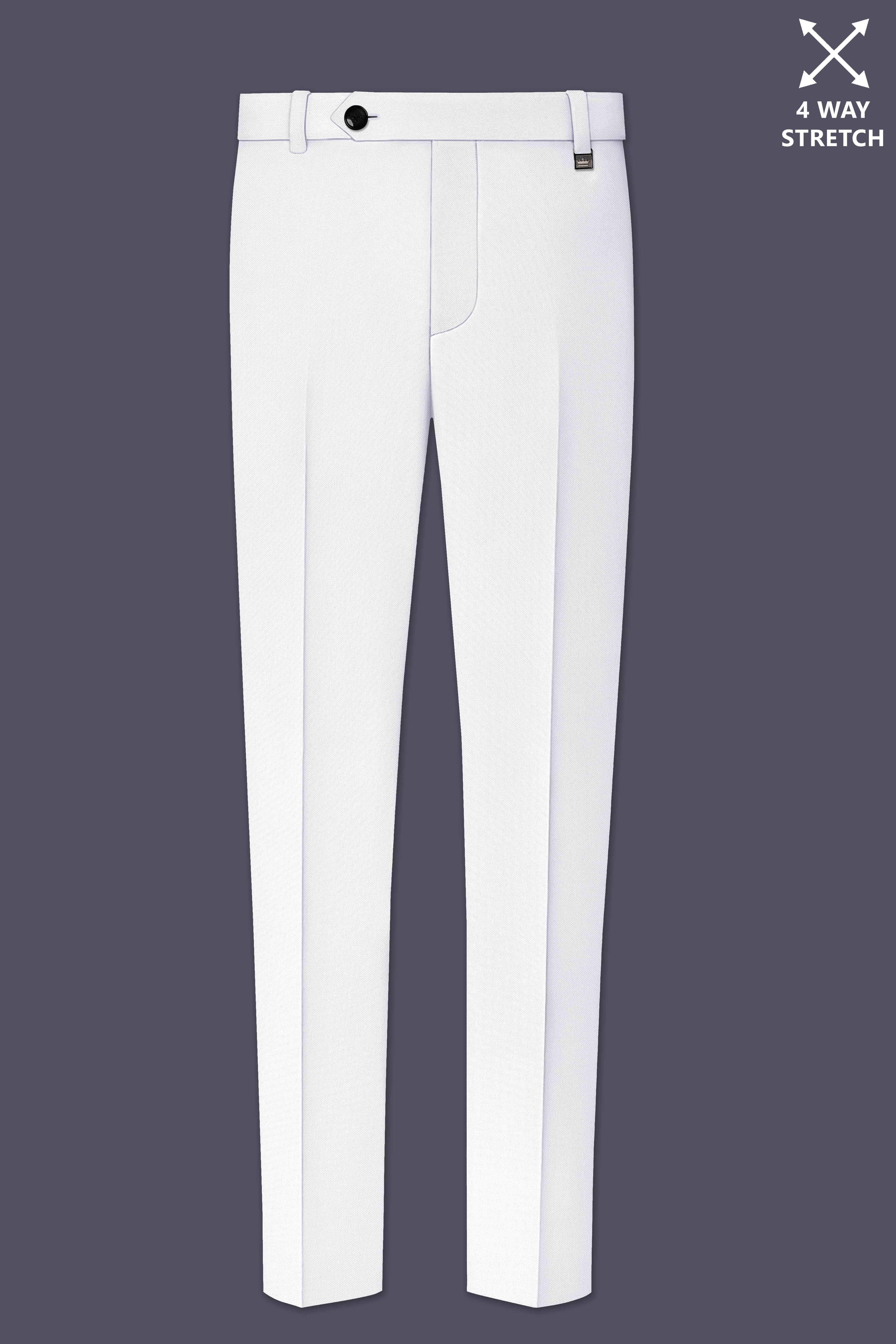 Lumier-Korean Bright White 4-Way Stretch Wrinkle-Free Wool Rich Single Breasted Suit