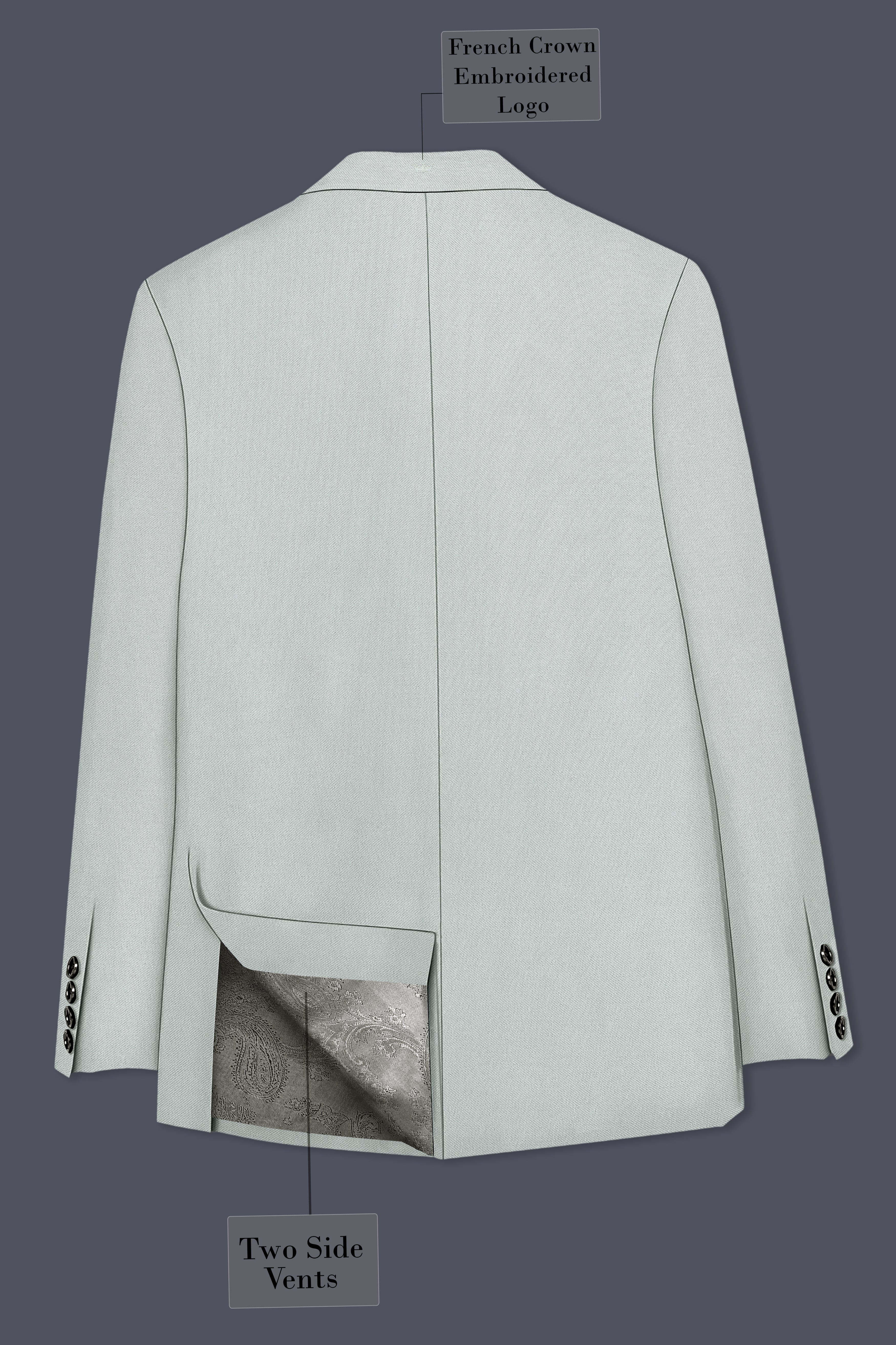 Prestige-Korean Mercury Green 4-Way Stretch Wrinkle-Free Wool Rich Double Breasted Suit