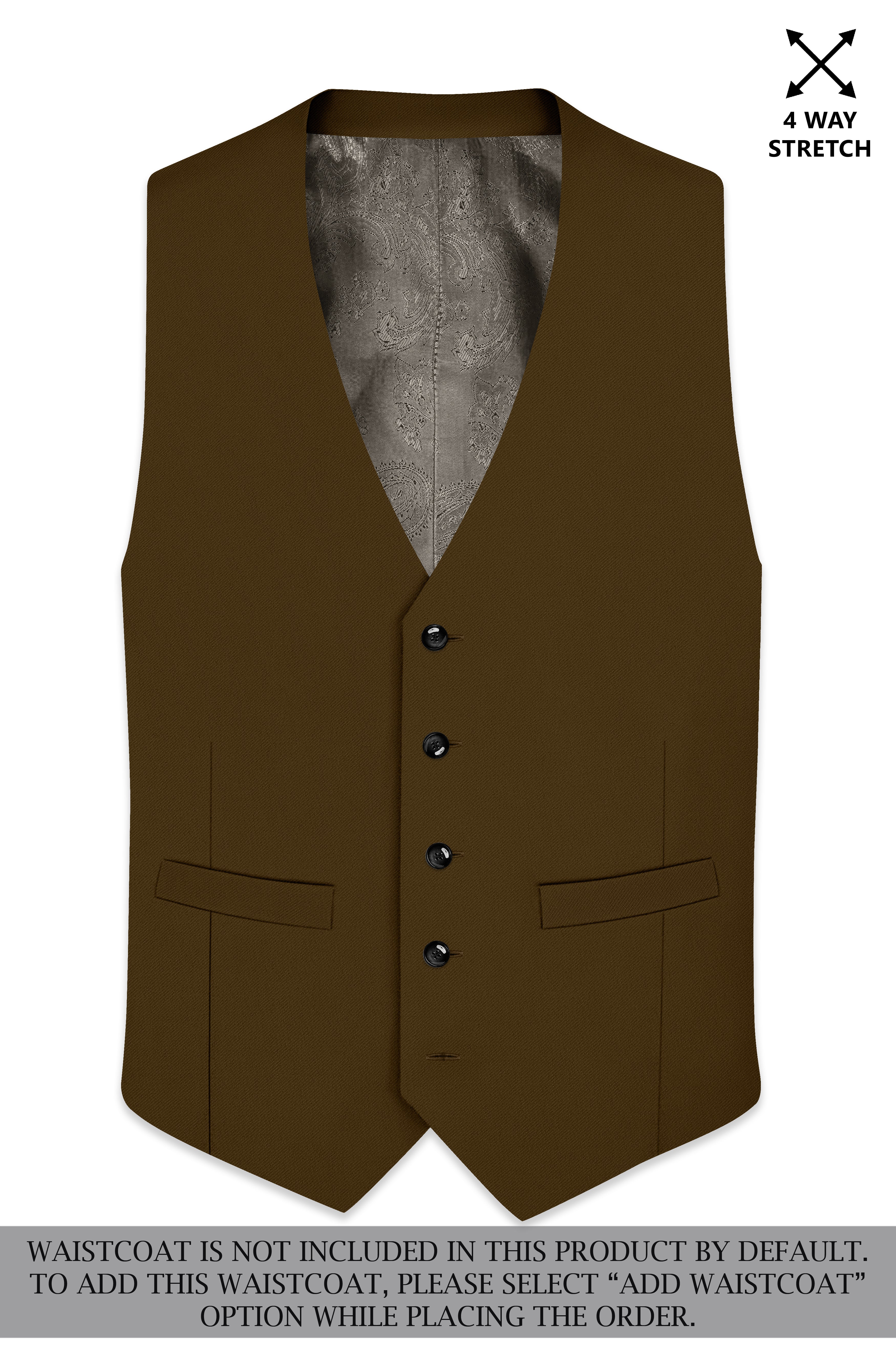 Terra-Korean Tumbleweed Brown 4-Way Stretch Wrinkle-Free Wool Rich Double Breasted Suit