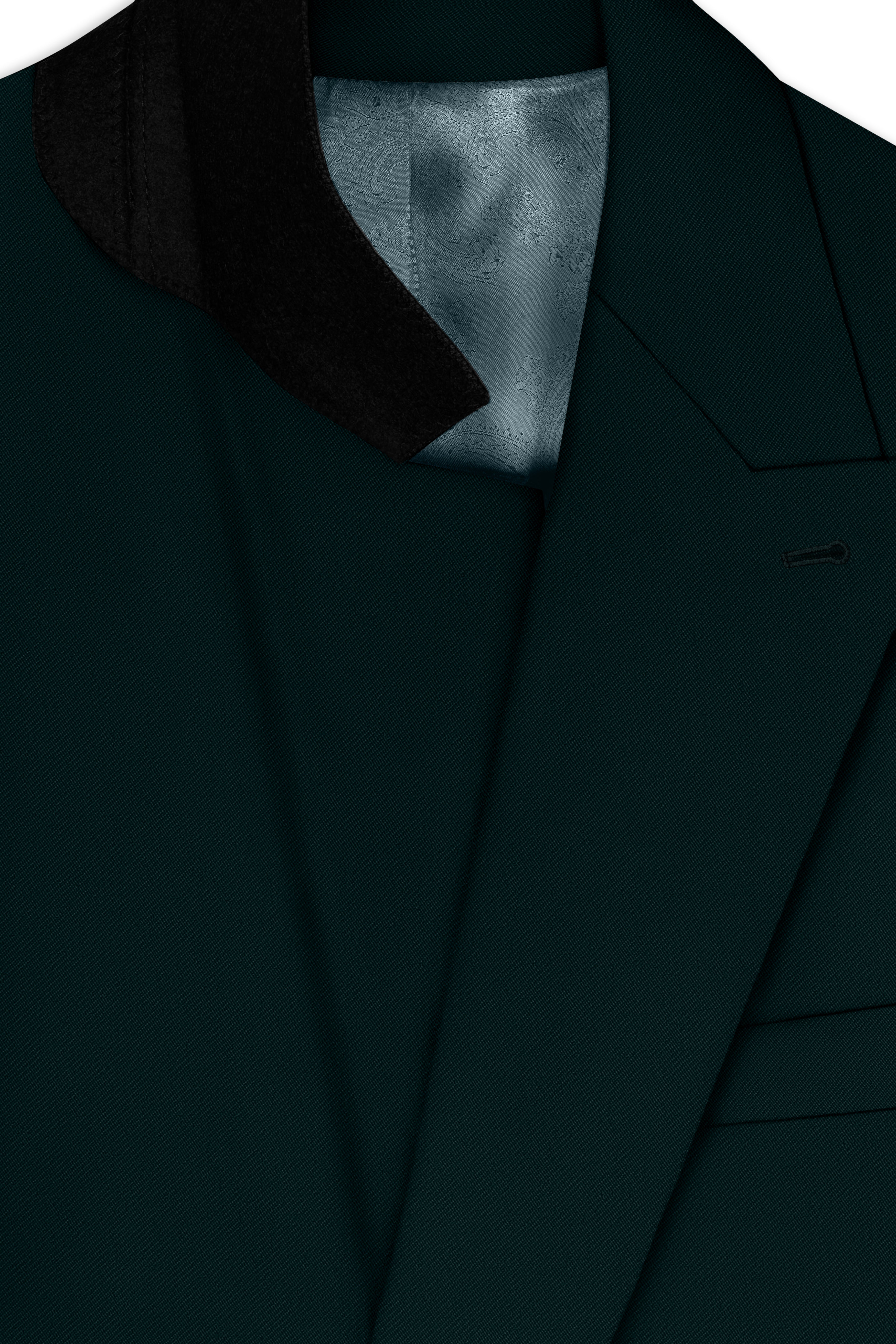 Terrain-Korean Swamp Green 4-Way Stretch Wrinkle-Free Wool Rich Double Breasted Suit