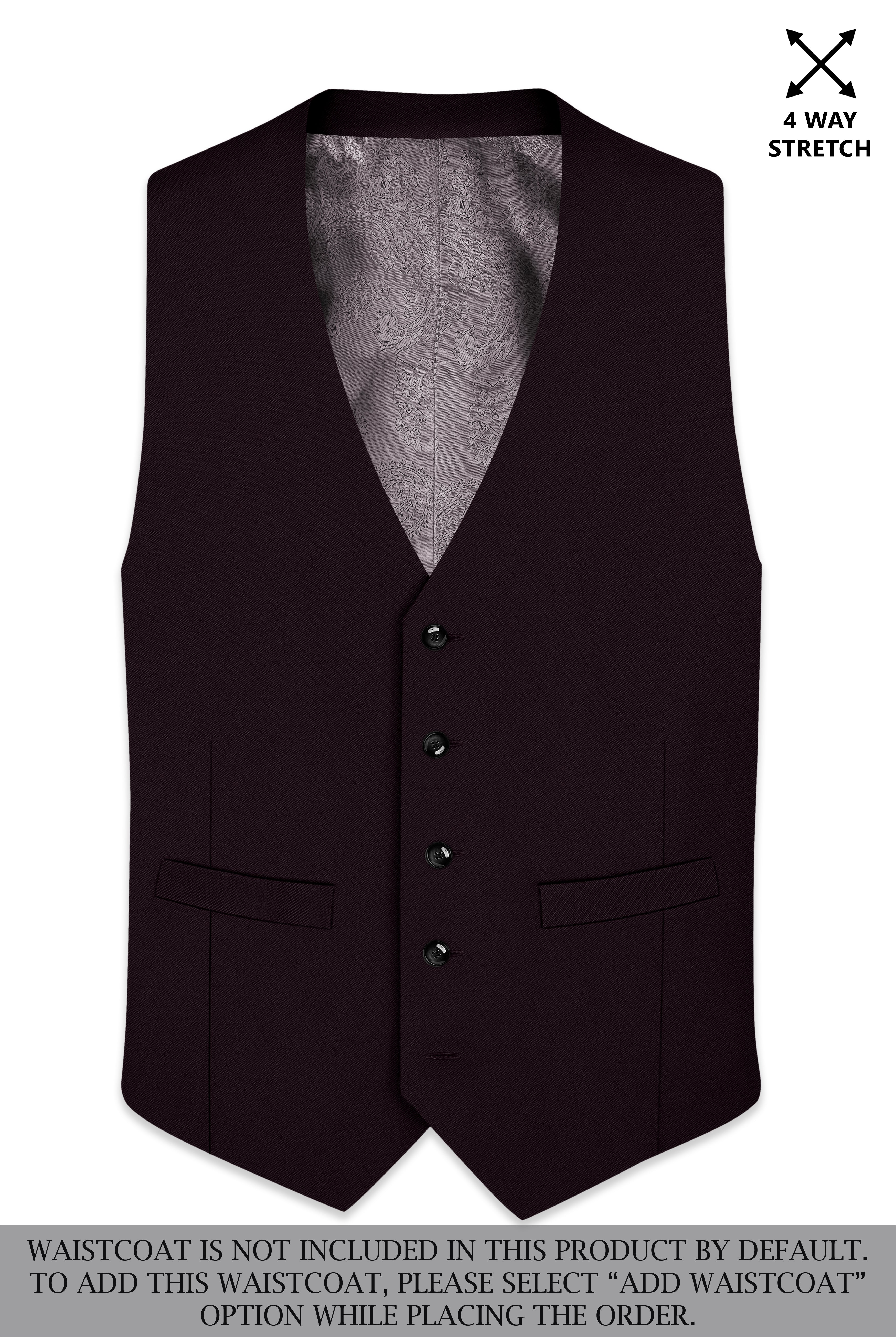 Merlot-Korean Wine Purple 4-Way Stretch Wrinkle-Free Wool Rich Double Breasted Suit
