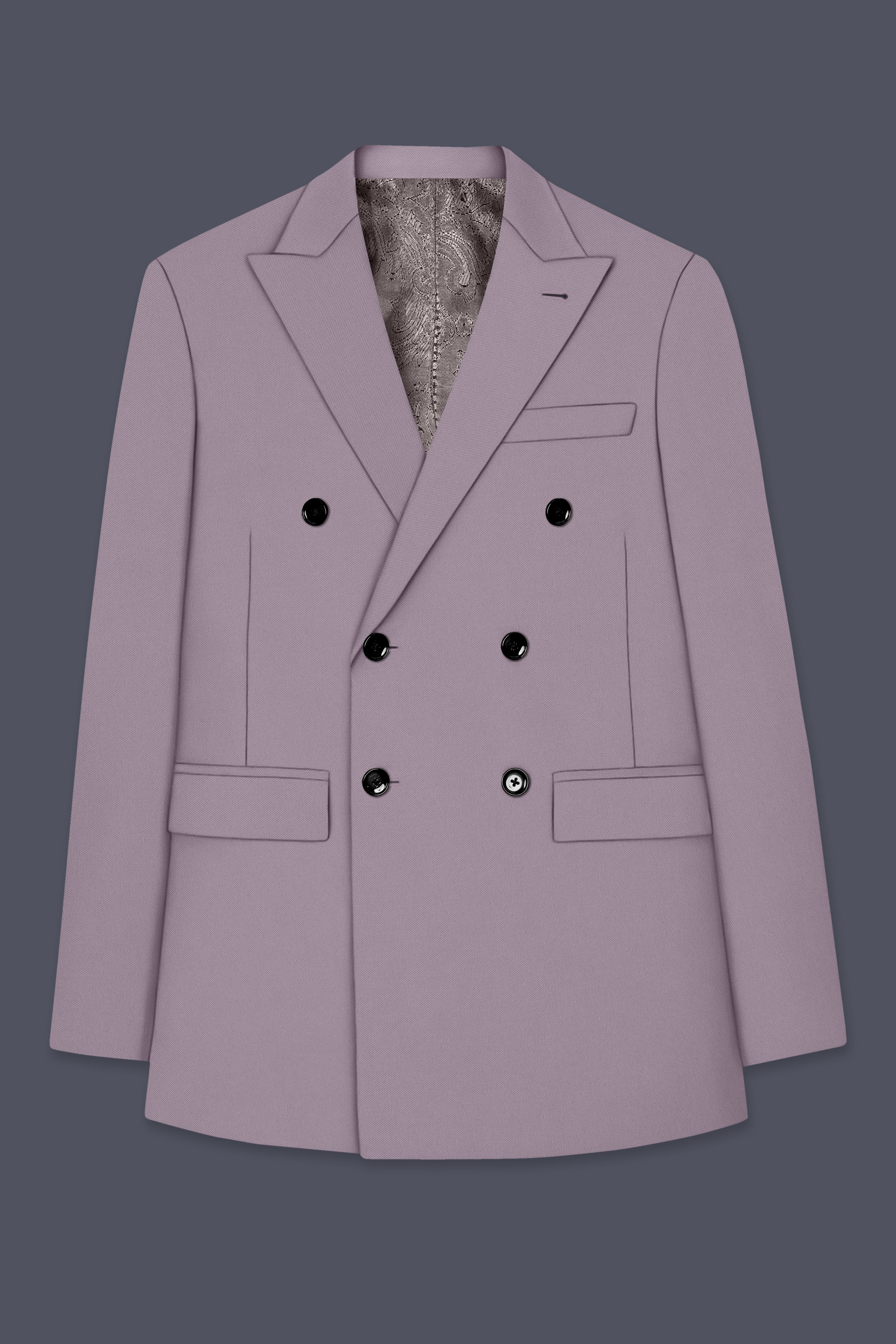 Roselle-Korean Bouquet Pink 4-Way Stretch Wrinkle-Free Wool Rich Double Breasted Suit