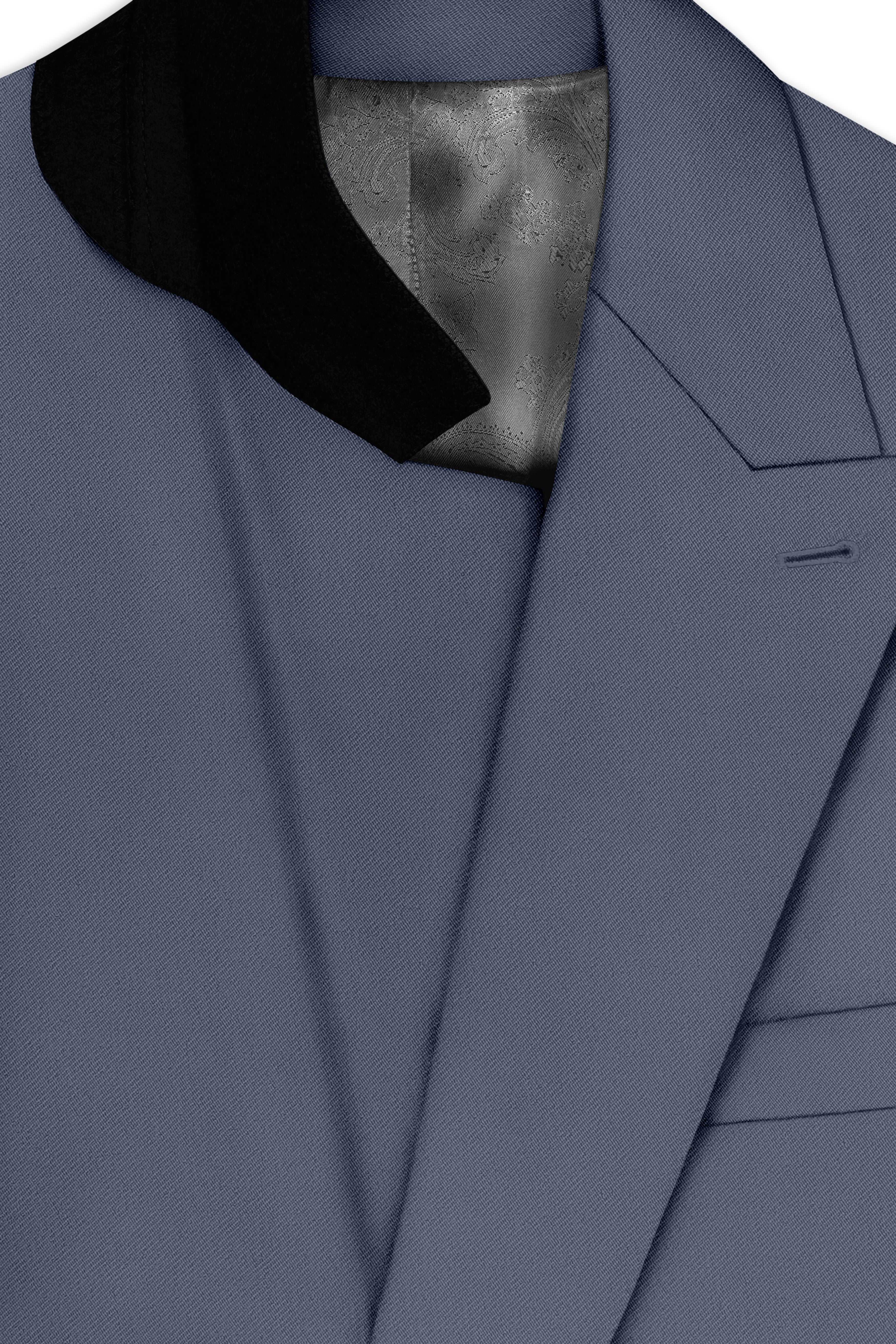 Monarch-Korean Dolphin Gray 4-Way Stretch Wrinkle-Free Wool Rich Double Breasted Suit