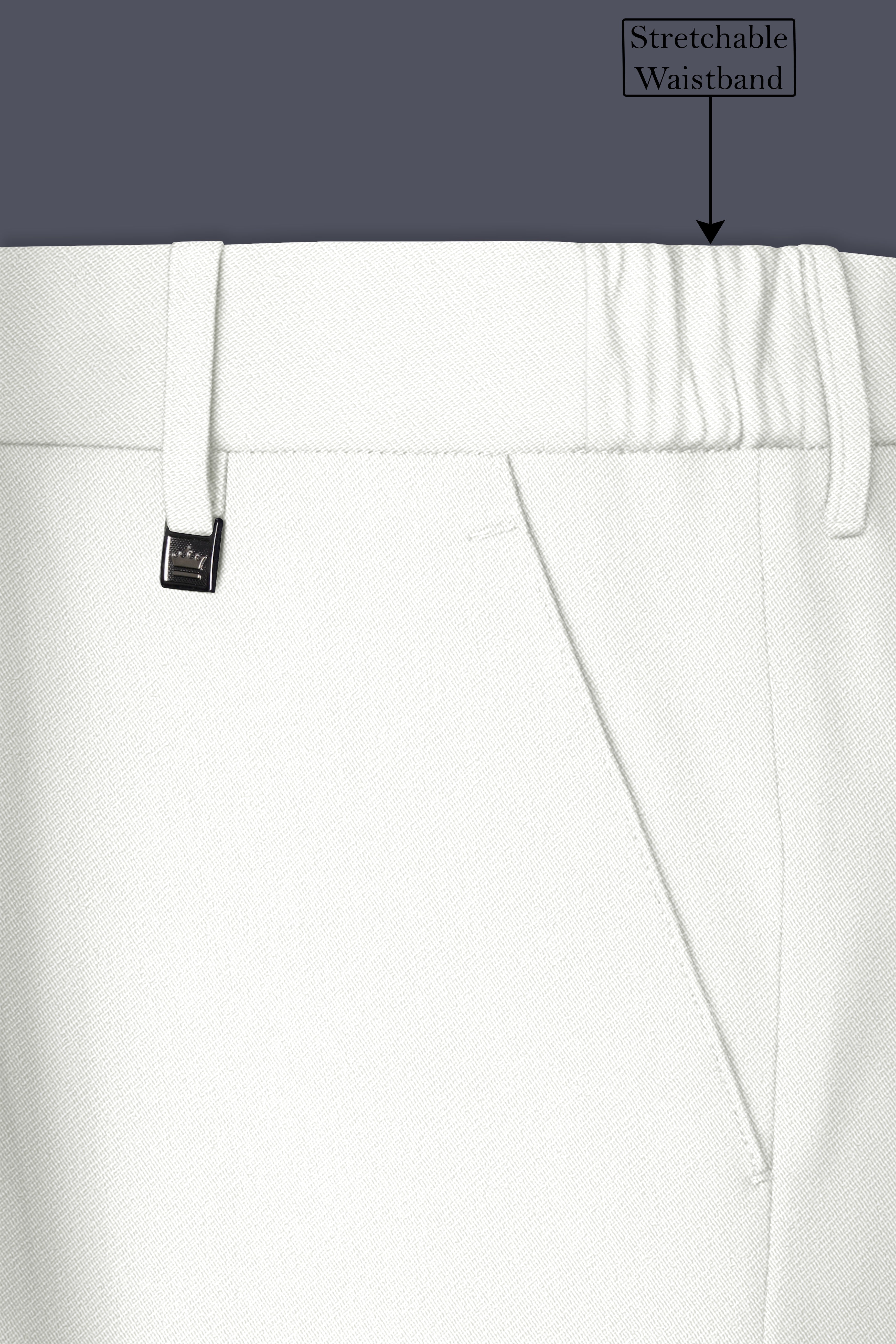 Celio-Korean Off White 4-Way Stretch Wrinkle-Free Wool Rich Double Breasted Suit