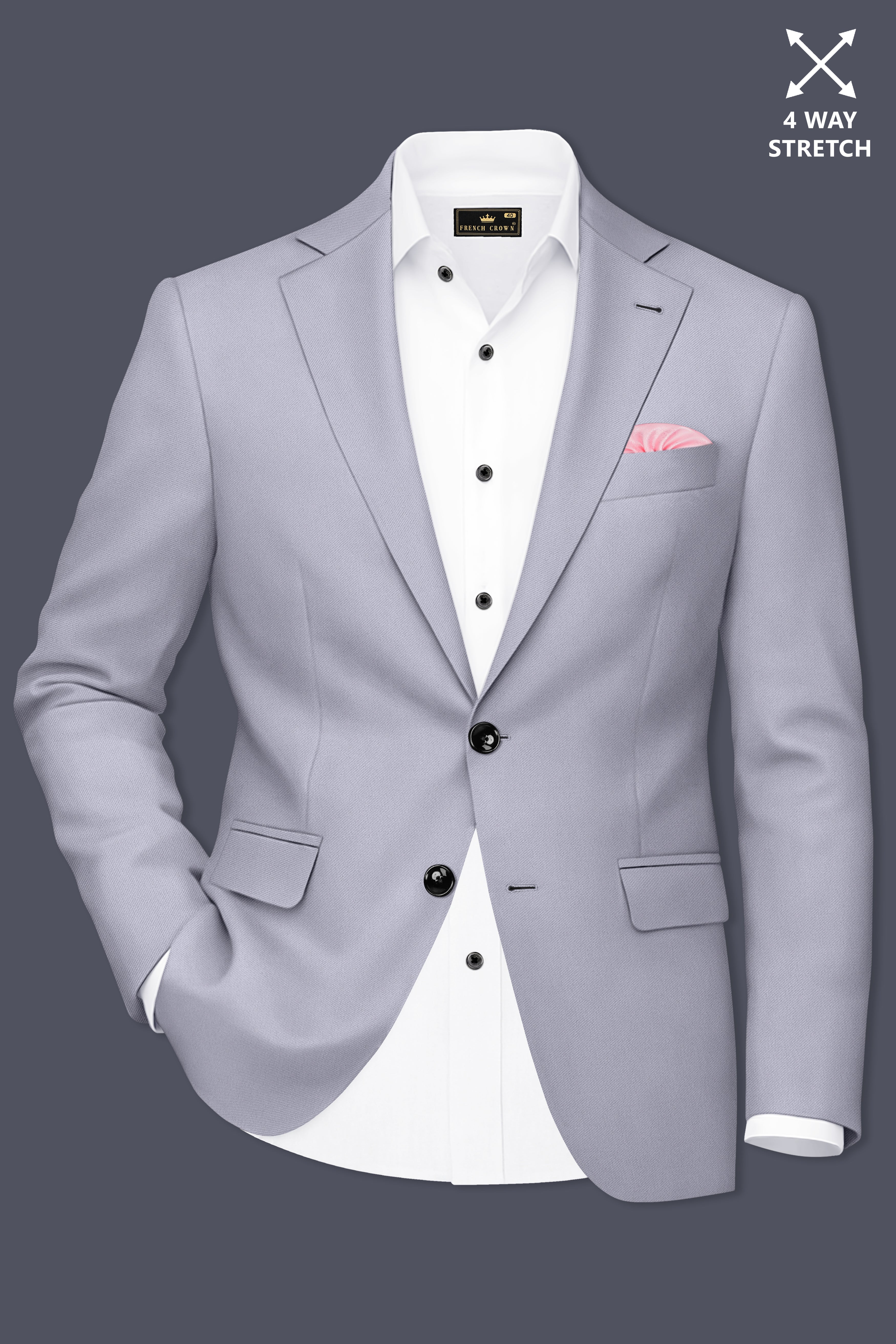 Graphite-Korean Topaz Gray 4-Way Stretch Wrinkle-Free Wool Rich Single Breasted Suit