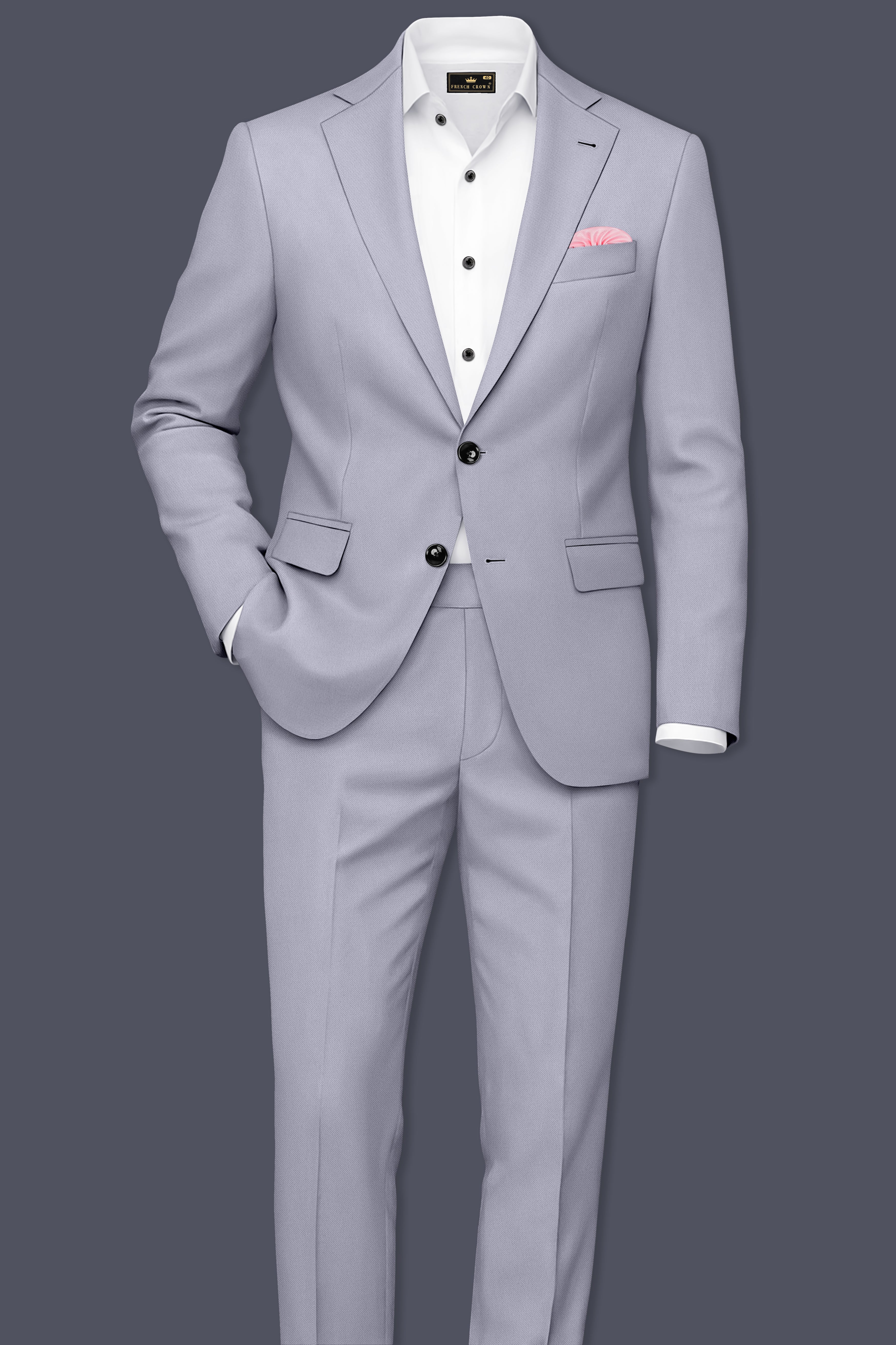 Graphite-Korean Topaz Gray 4-Way Stretch Wrinkle-Free Wool Rich Single Breasted Suit