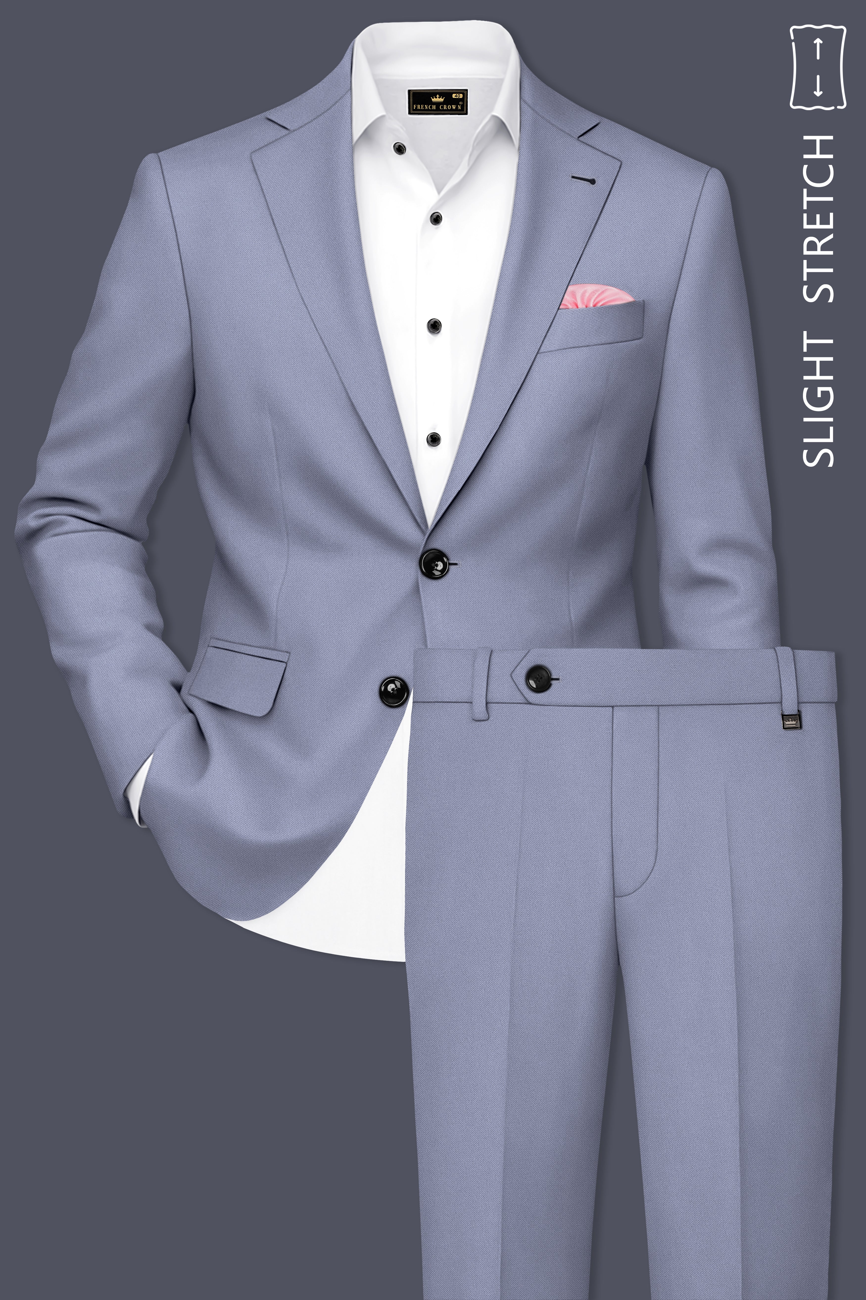 Sterling-Manatee Gray Wool Rich Slight Stretch Single Breasted Suit