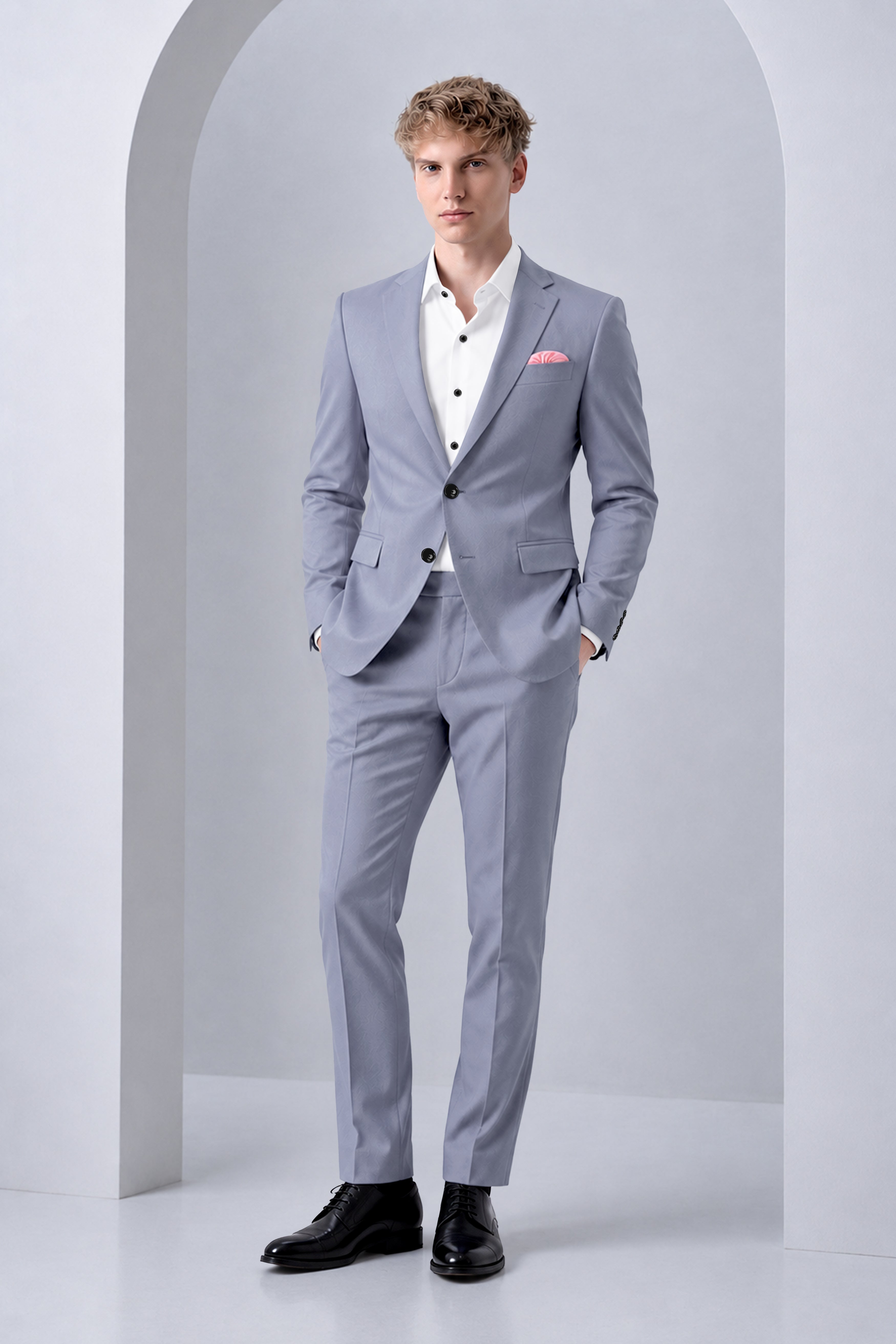 Sterling-Manatee Gray Wool Rich Slight Stretch Single Breasted Suit