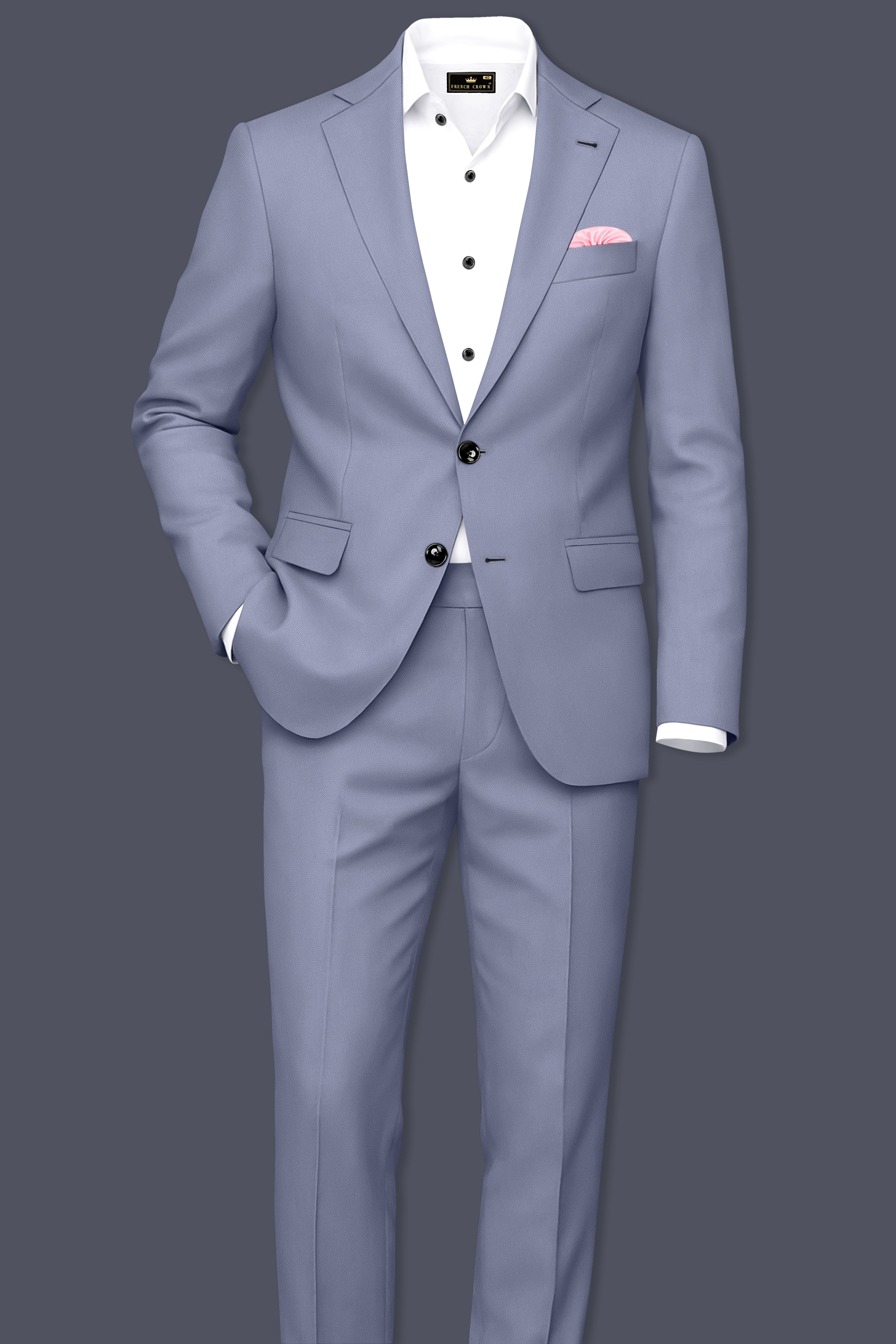 Sterling-Manatee Gray Wool Rich Slight Stretch Single Breasted Suit