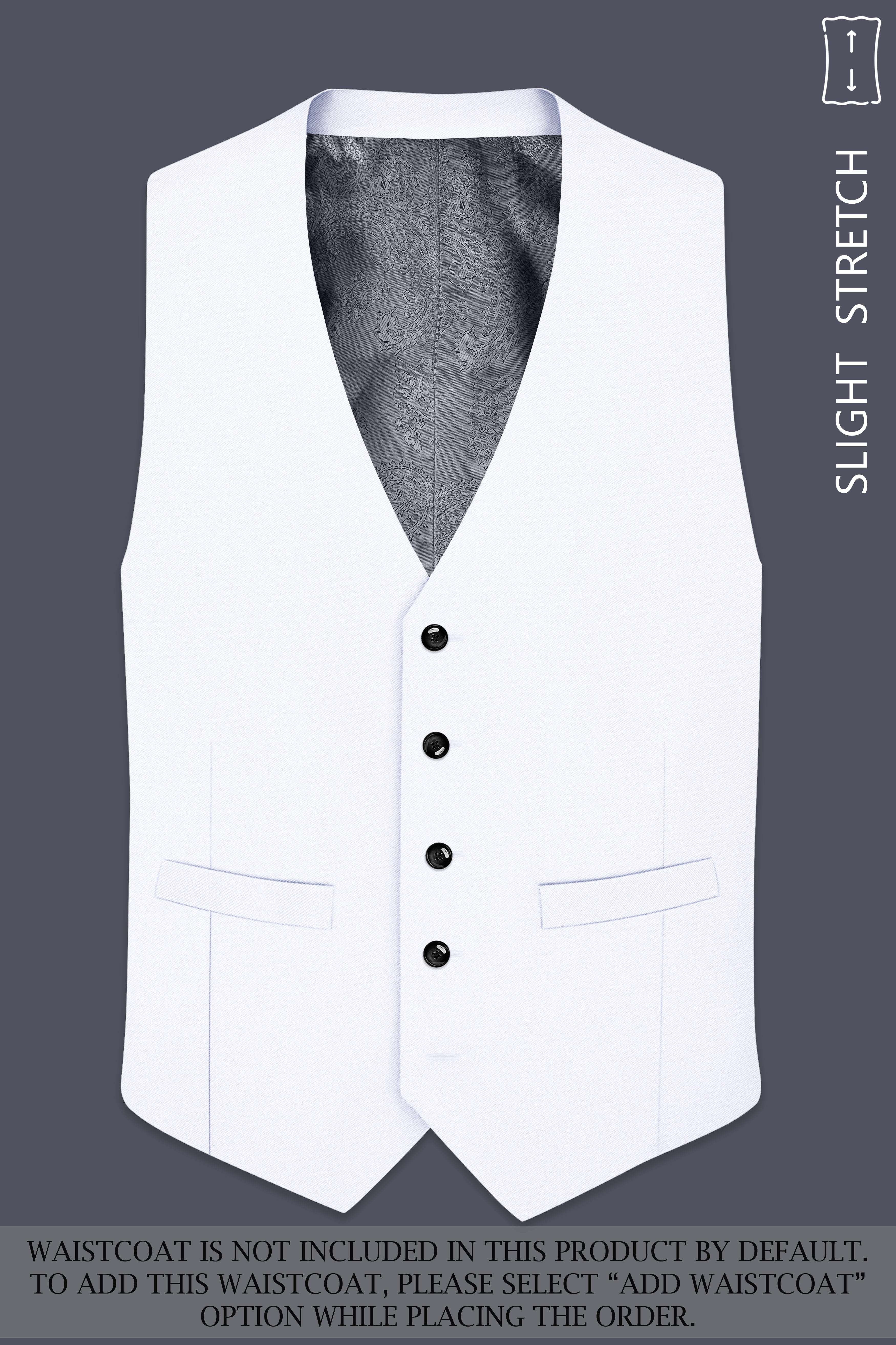 Ivory-Bright White Wool Rich Slight Stretch Single Breasted Suit