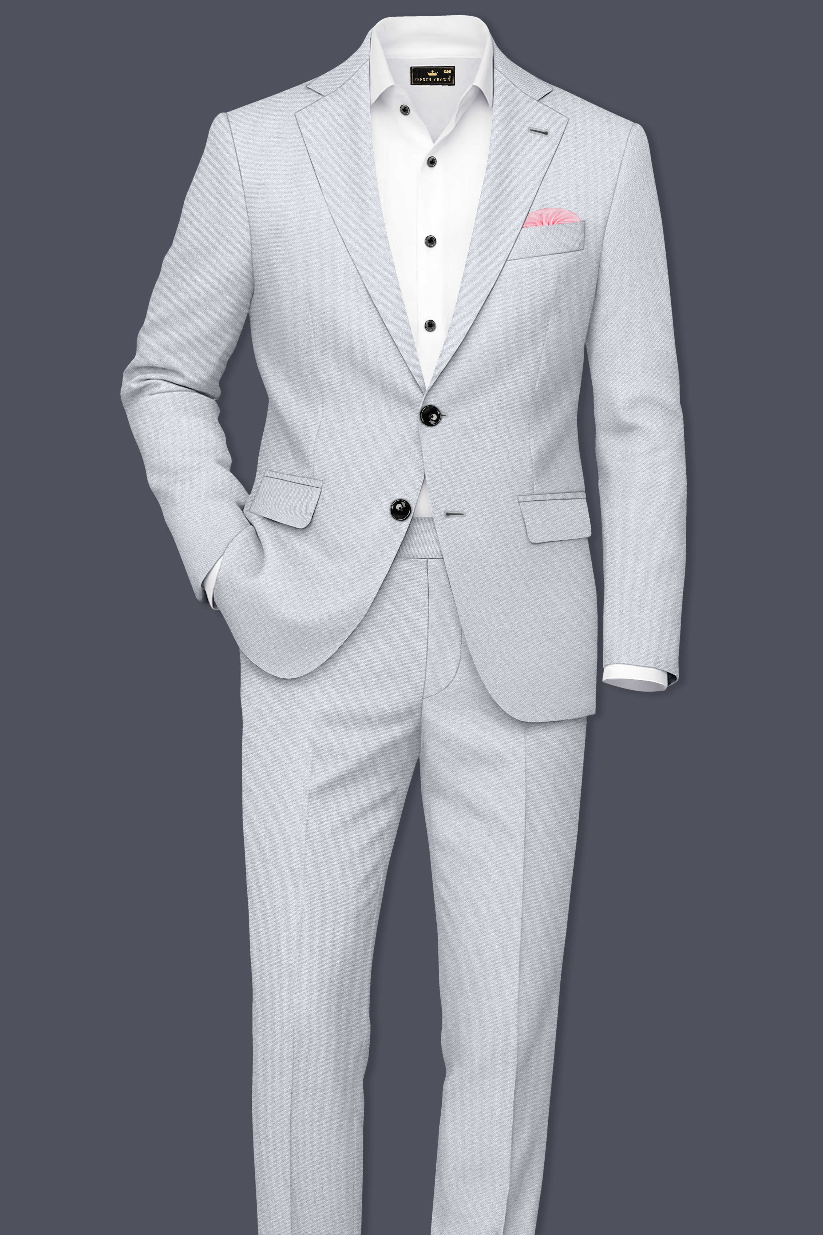 Slate-Mystic Gray Wool Rich Slight Stretch Single Breasted Suit