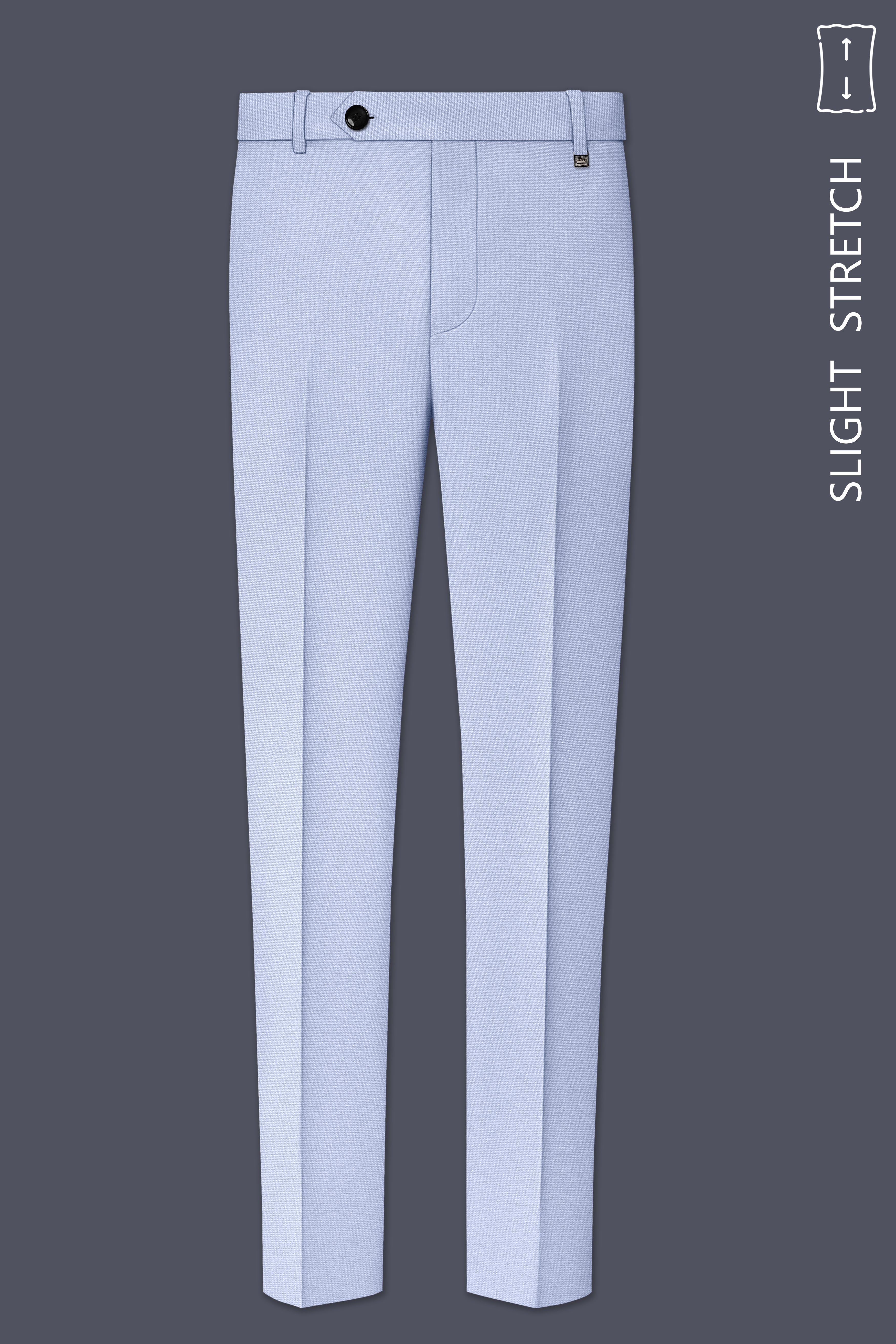 Azure-Periwinkle Blue Wool Rich Slight Stretch Single Breasted Suit