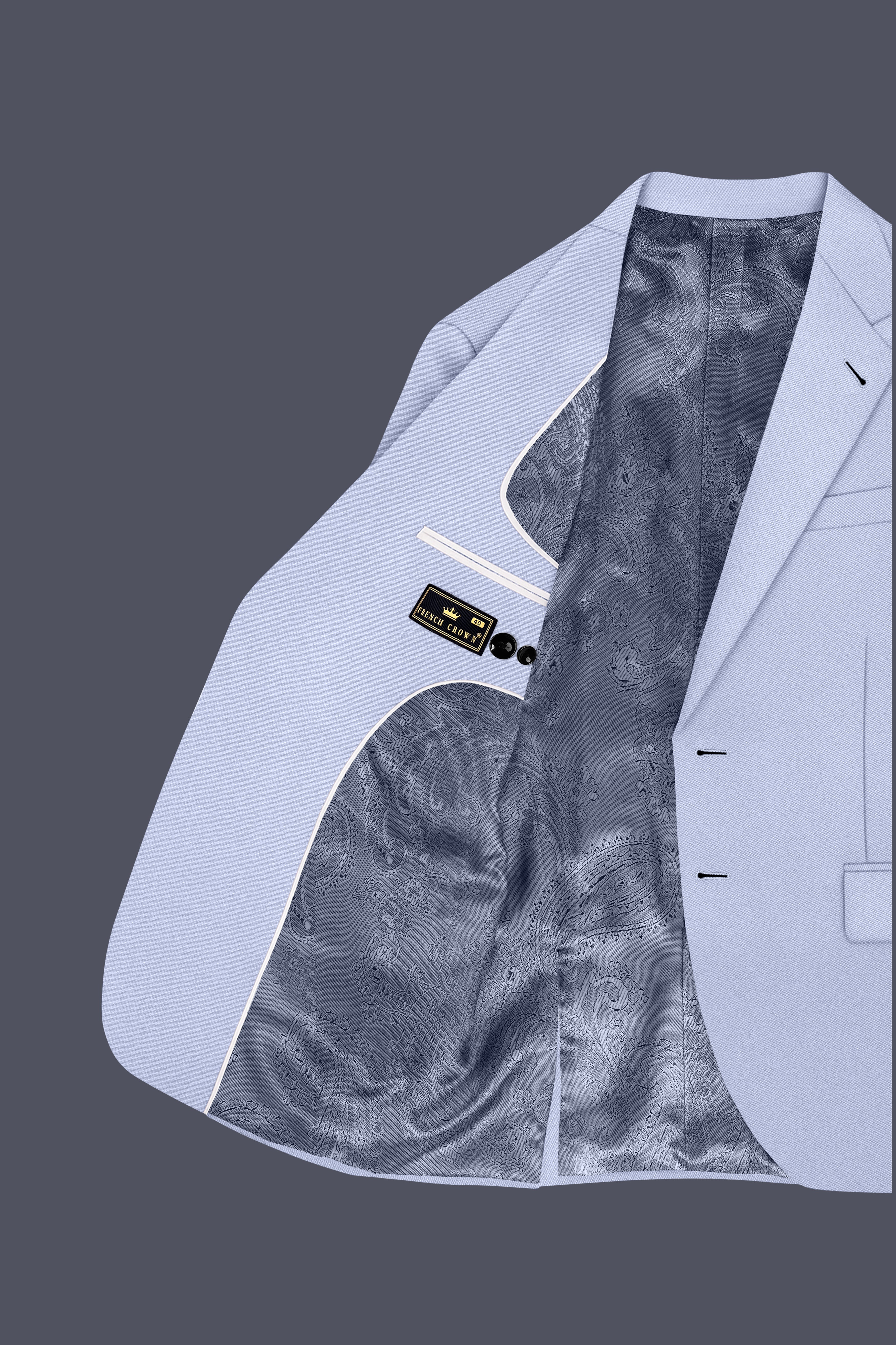 Azure-Periwinkle Blue Wool Rich Slight Stretch Single Breasted Suit