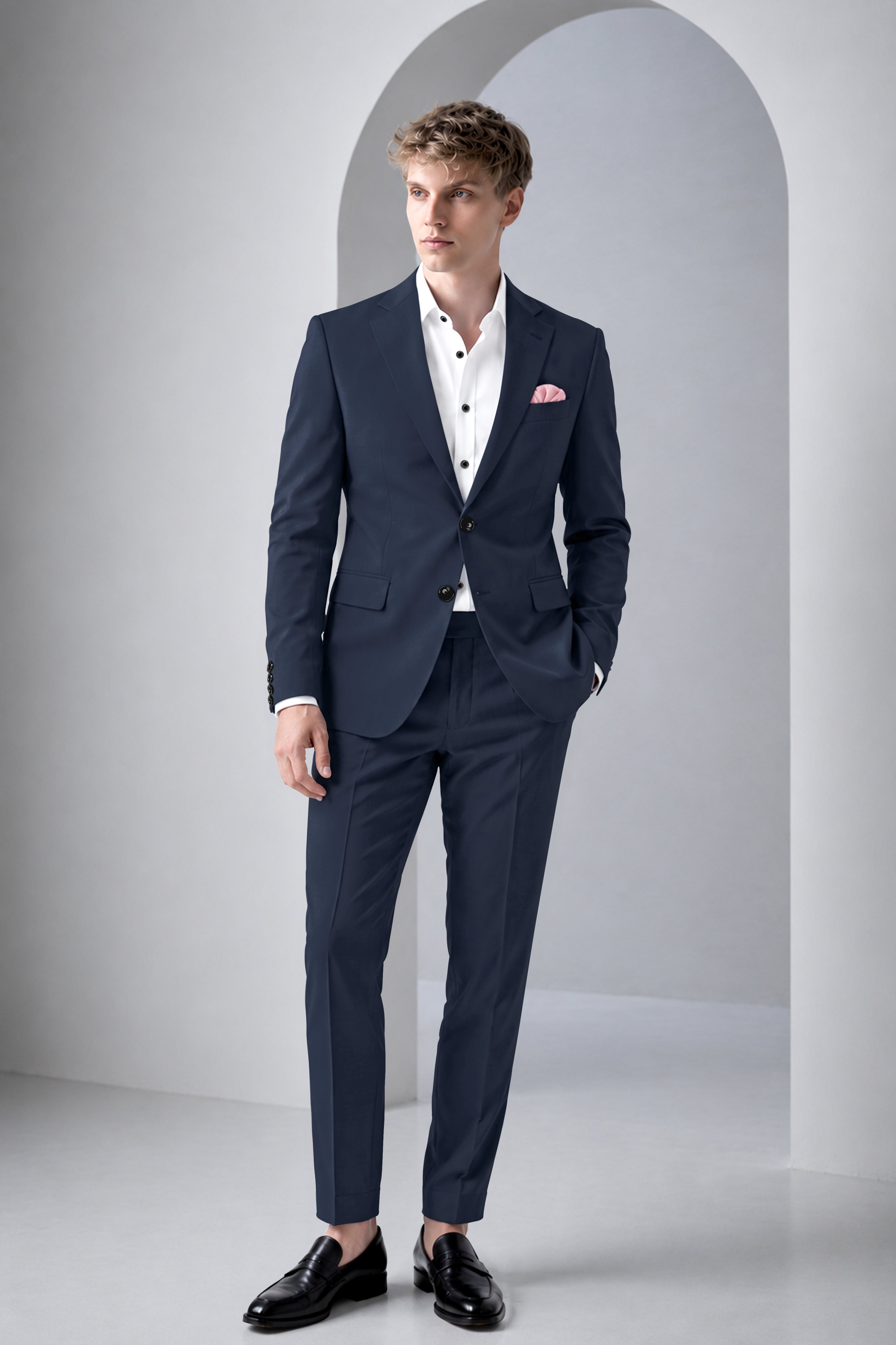 Nautis-Baltic Blue Wool Rich Slight Stretch Single Breasted Suit