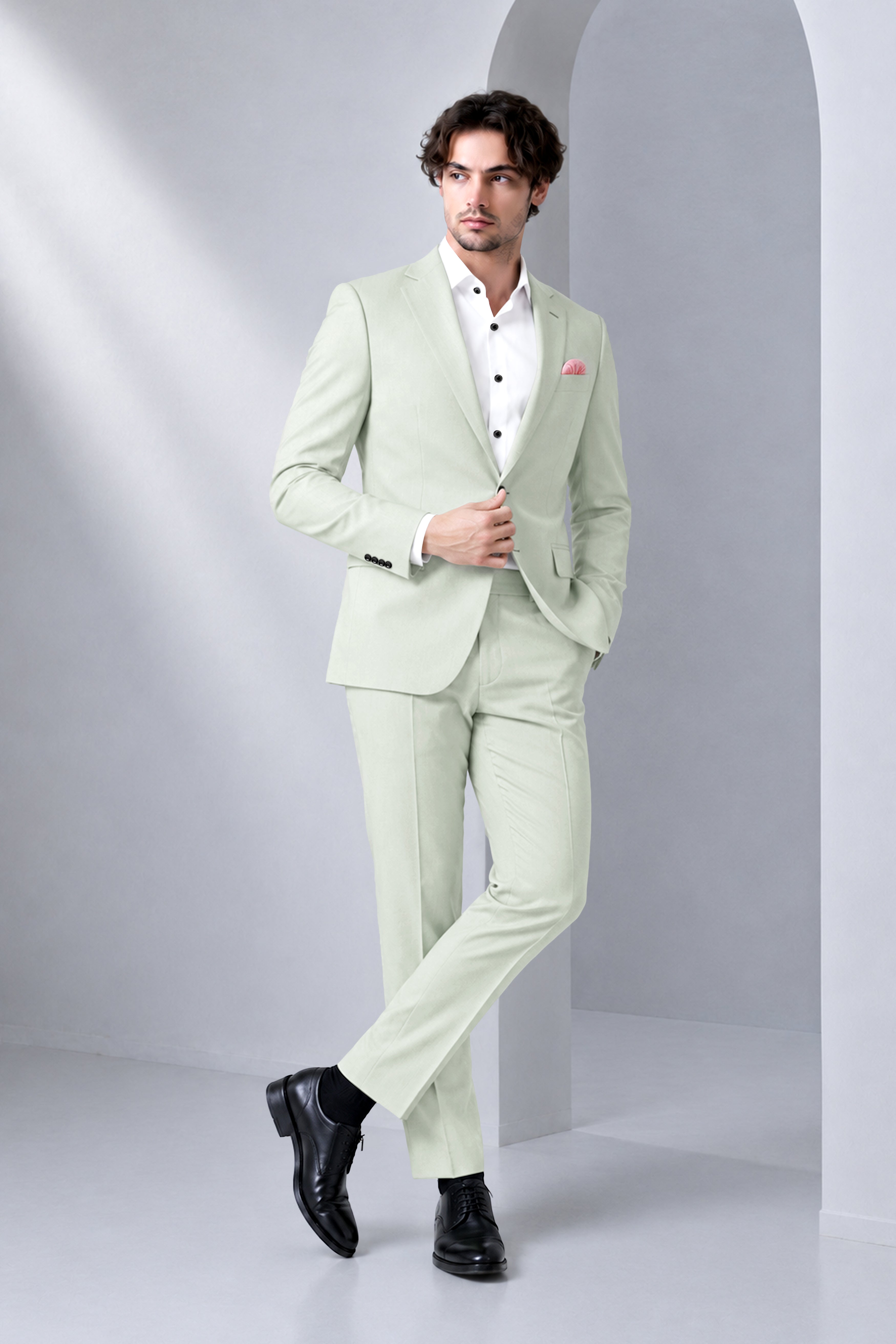 Ascend-Tasman Green Wool Rich Slight Stretch Single Breasted Suit