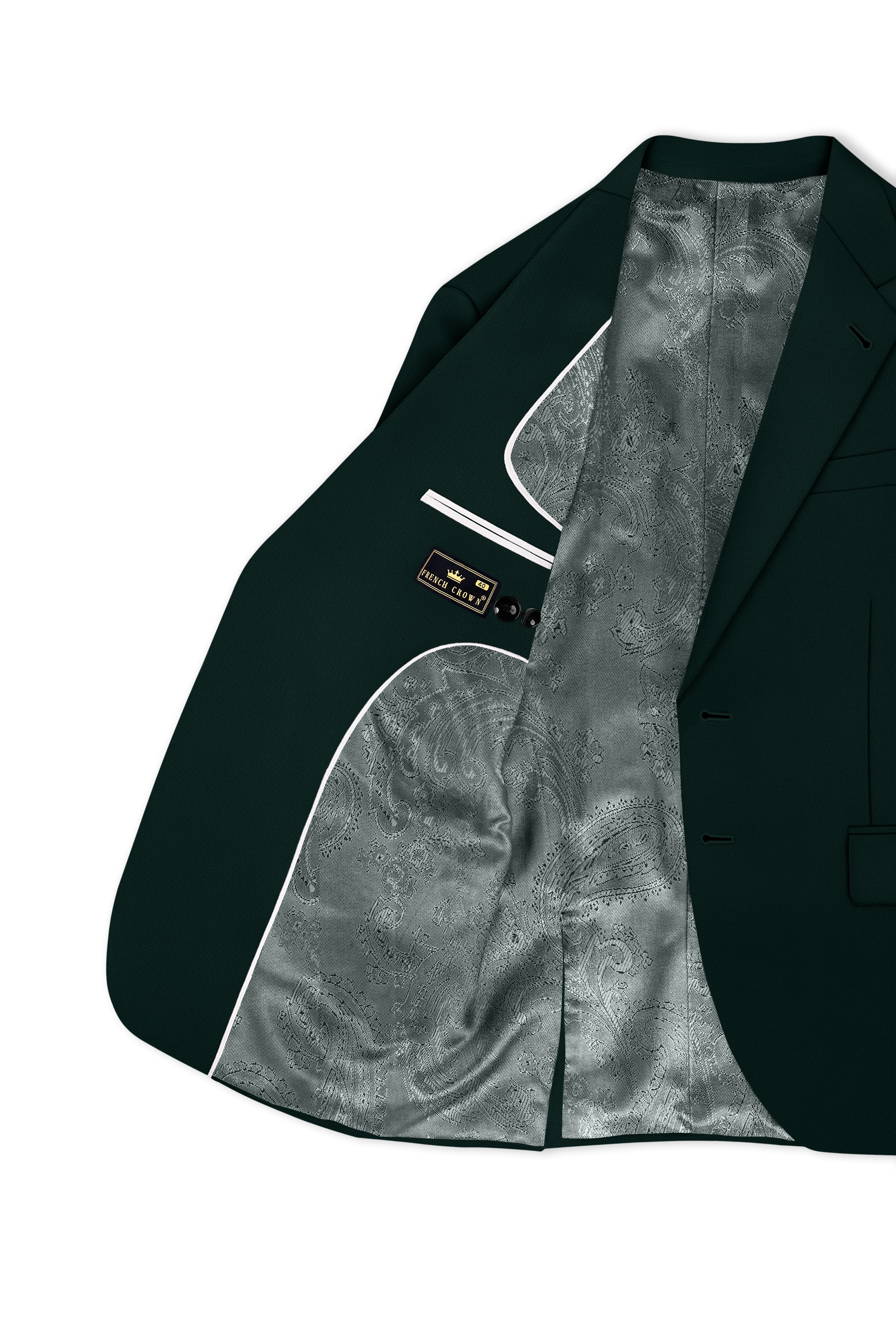 Lustre-Emerald Green Wool Rich Slight Stretch Single Breasted Suit