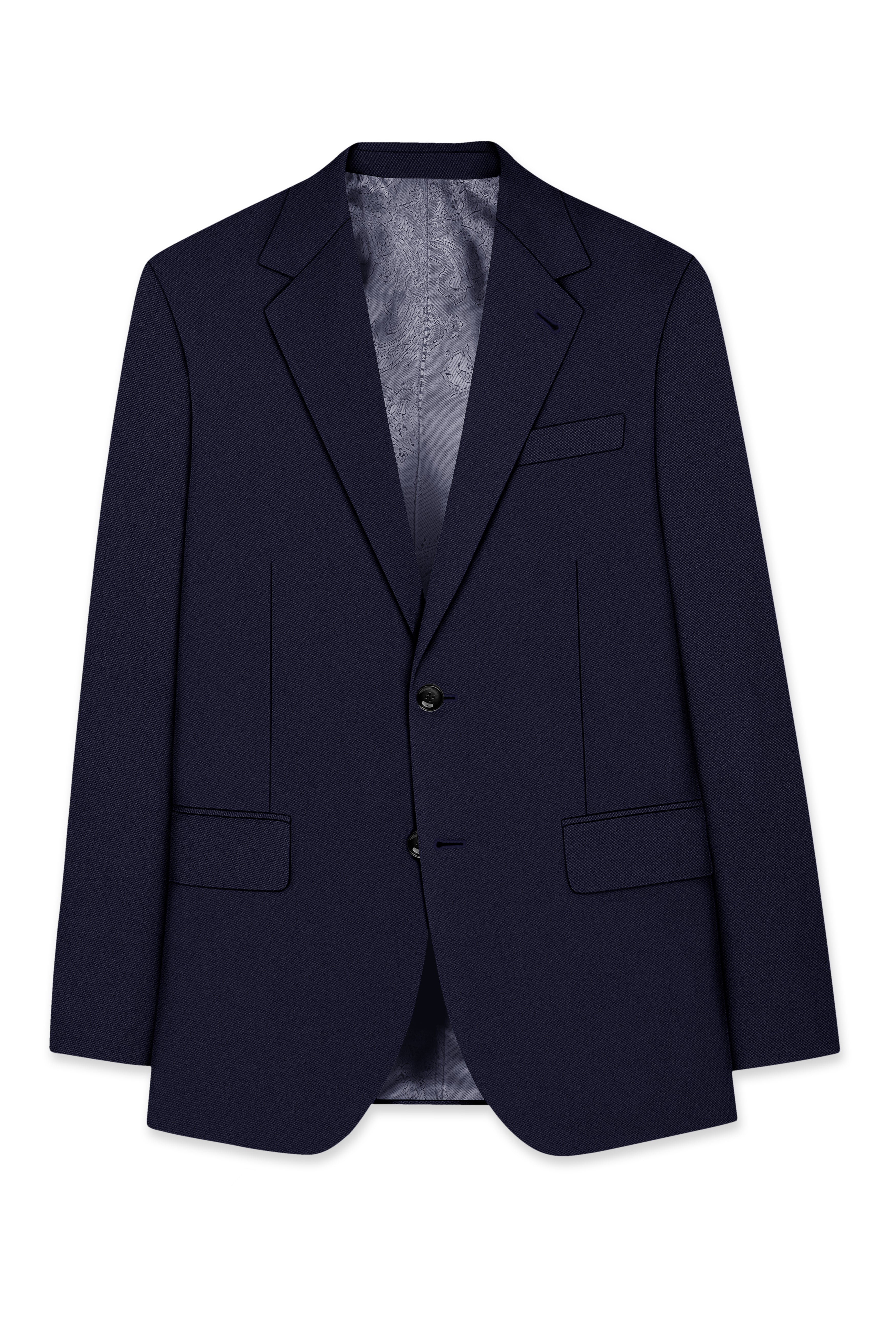 Azure-Baltic Sea Blue Wool Rich Slight Stretch Single Breasted Suit