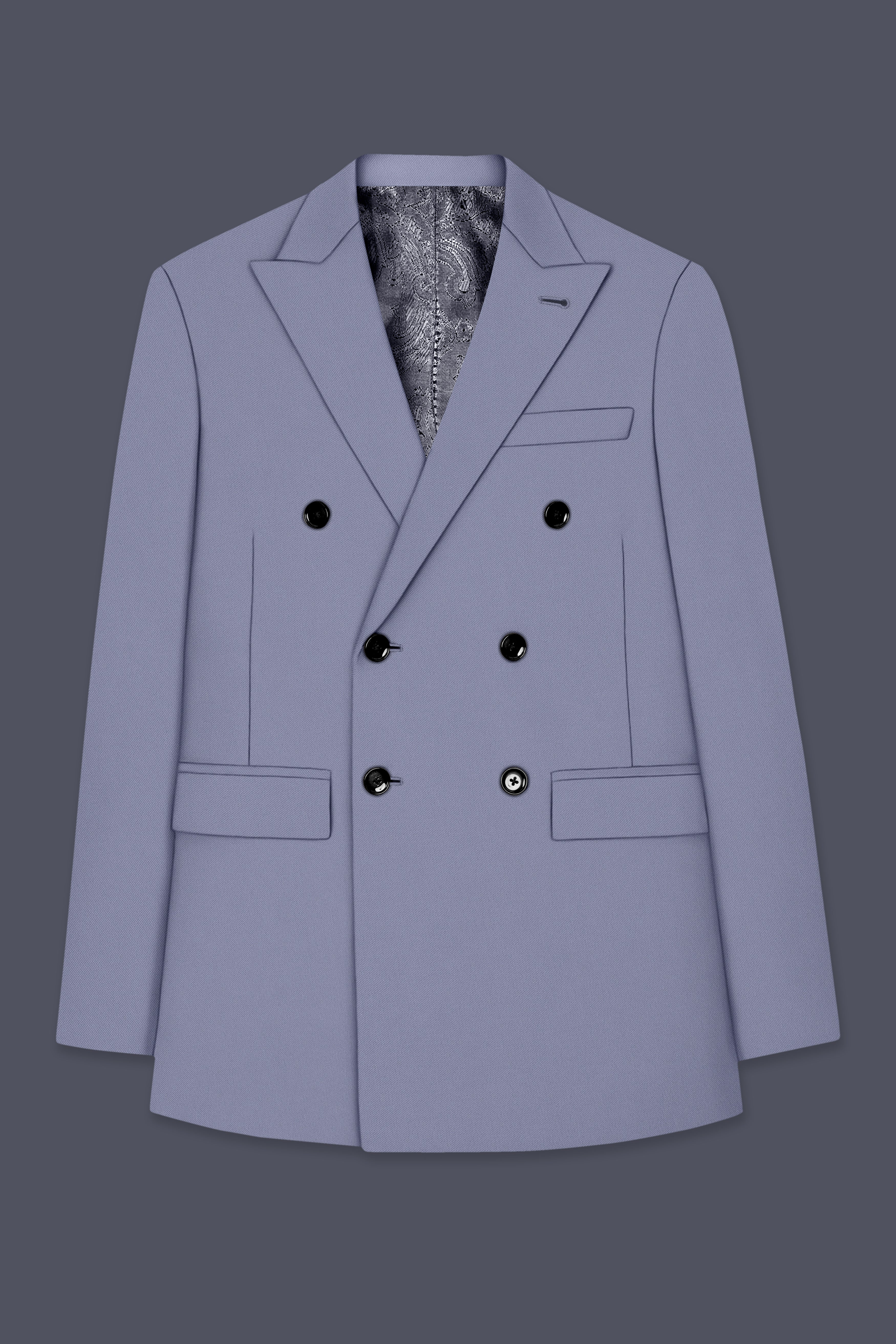 Sterling-Manatee Gray Wool Rich Slight Stretch Double Breasted Suit