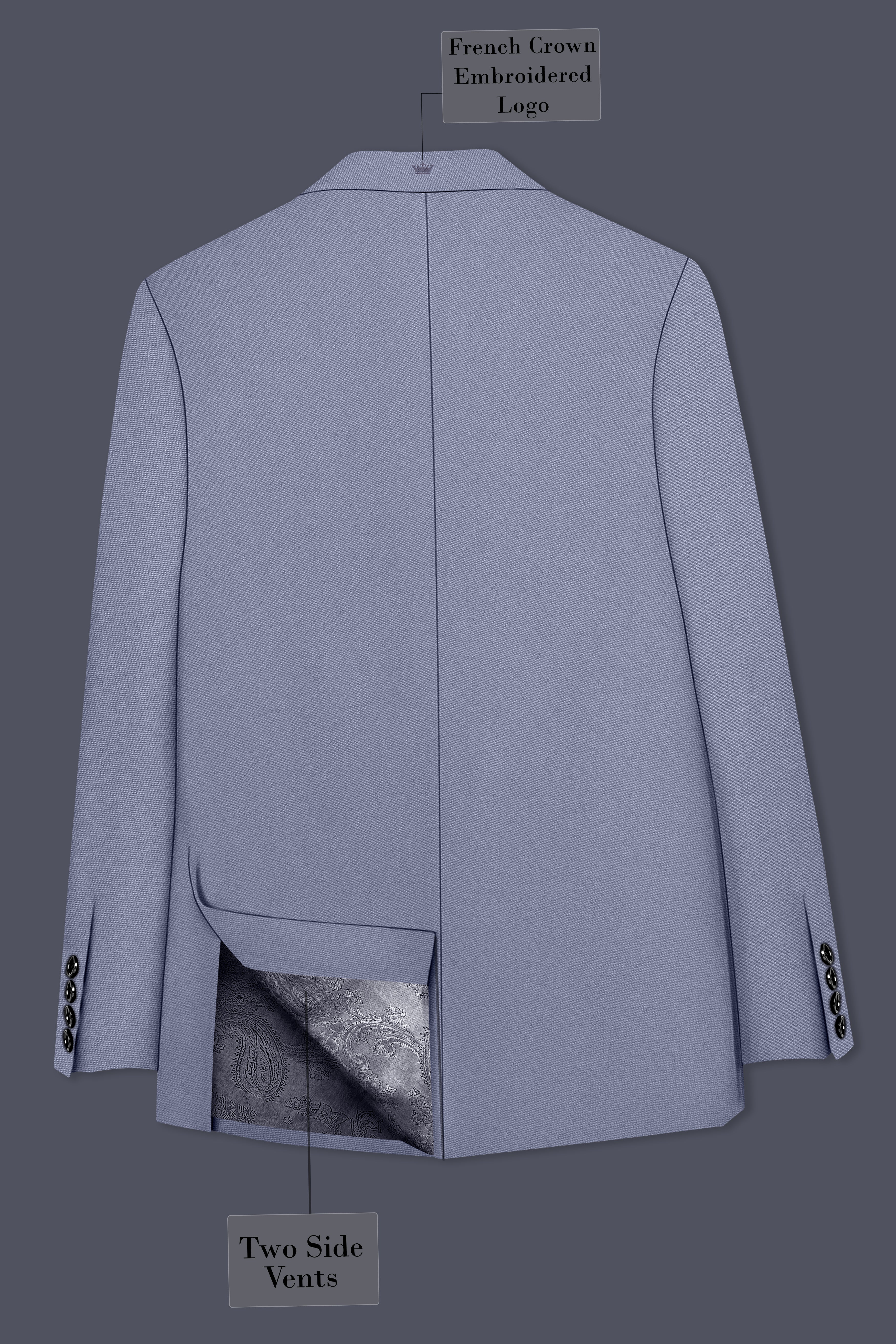 Sterling-Manatee Gray Wool Rich Slight Stretch Double Breasted Suit