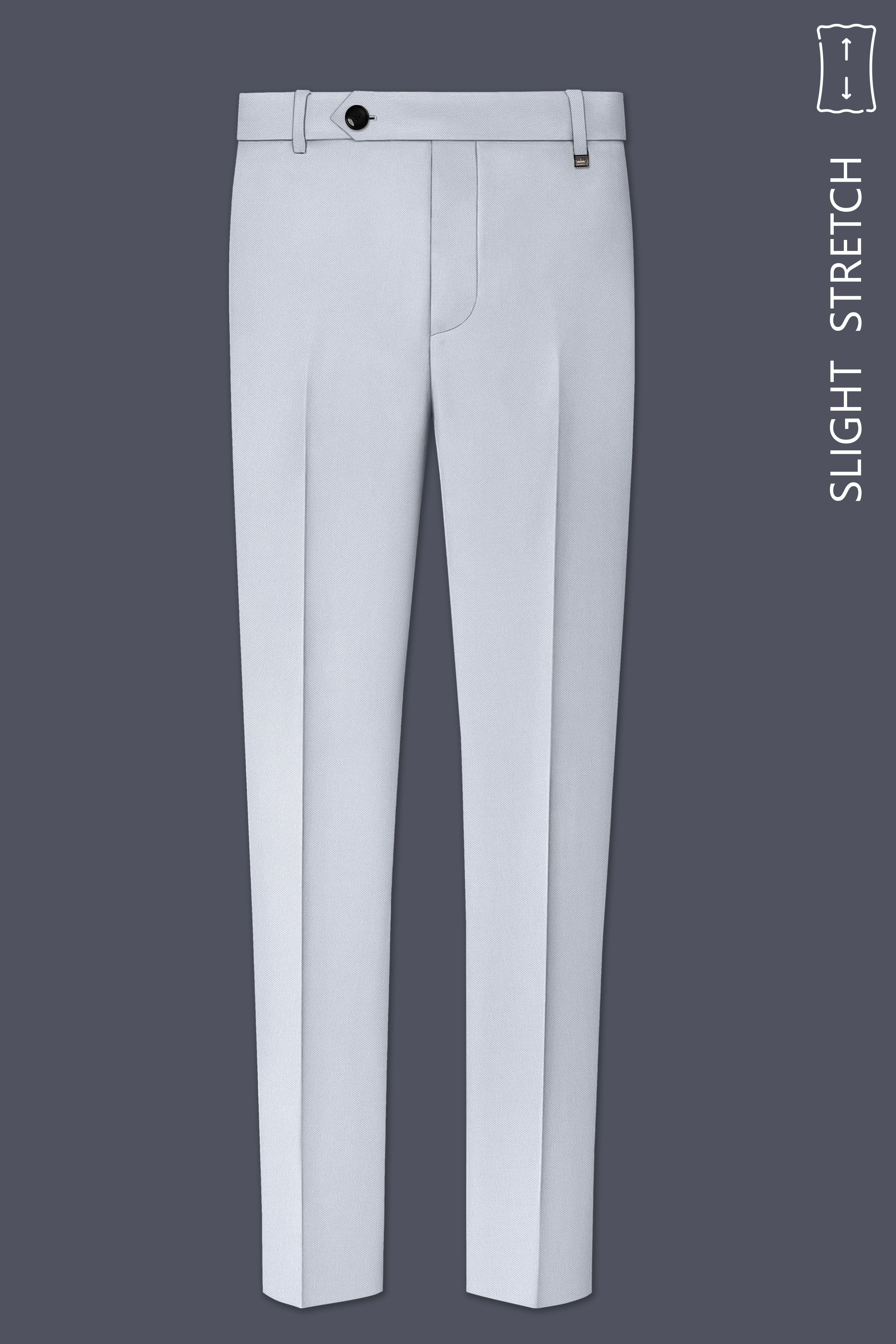 Azure-Periwinkle Gray Wool Rich Slight Stretch Double Breasted Suit
