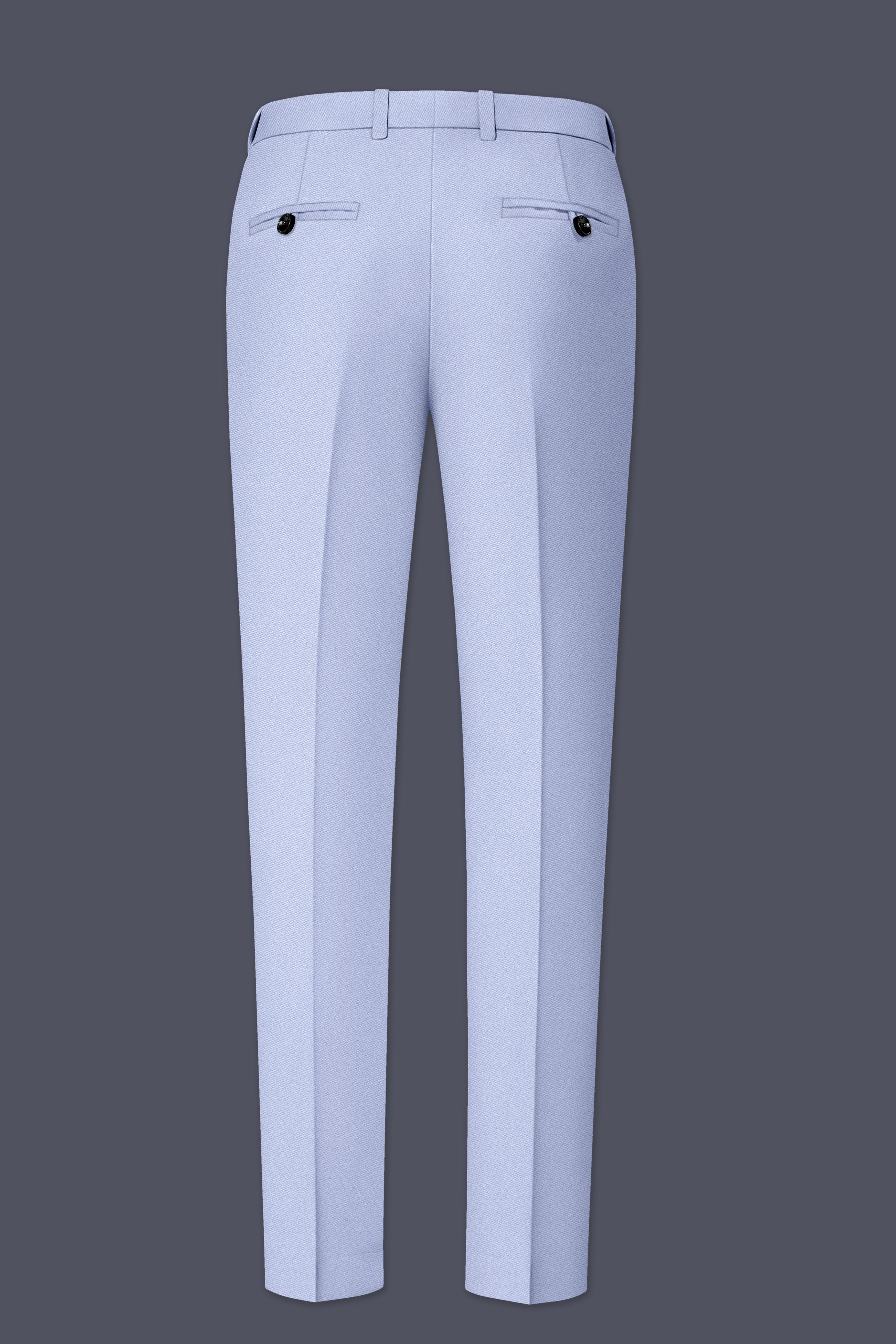 Azure-Periwinkle Blue Wool Rich Slight Stretch Double Breasted Suit