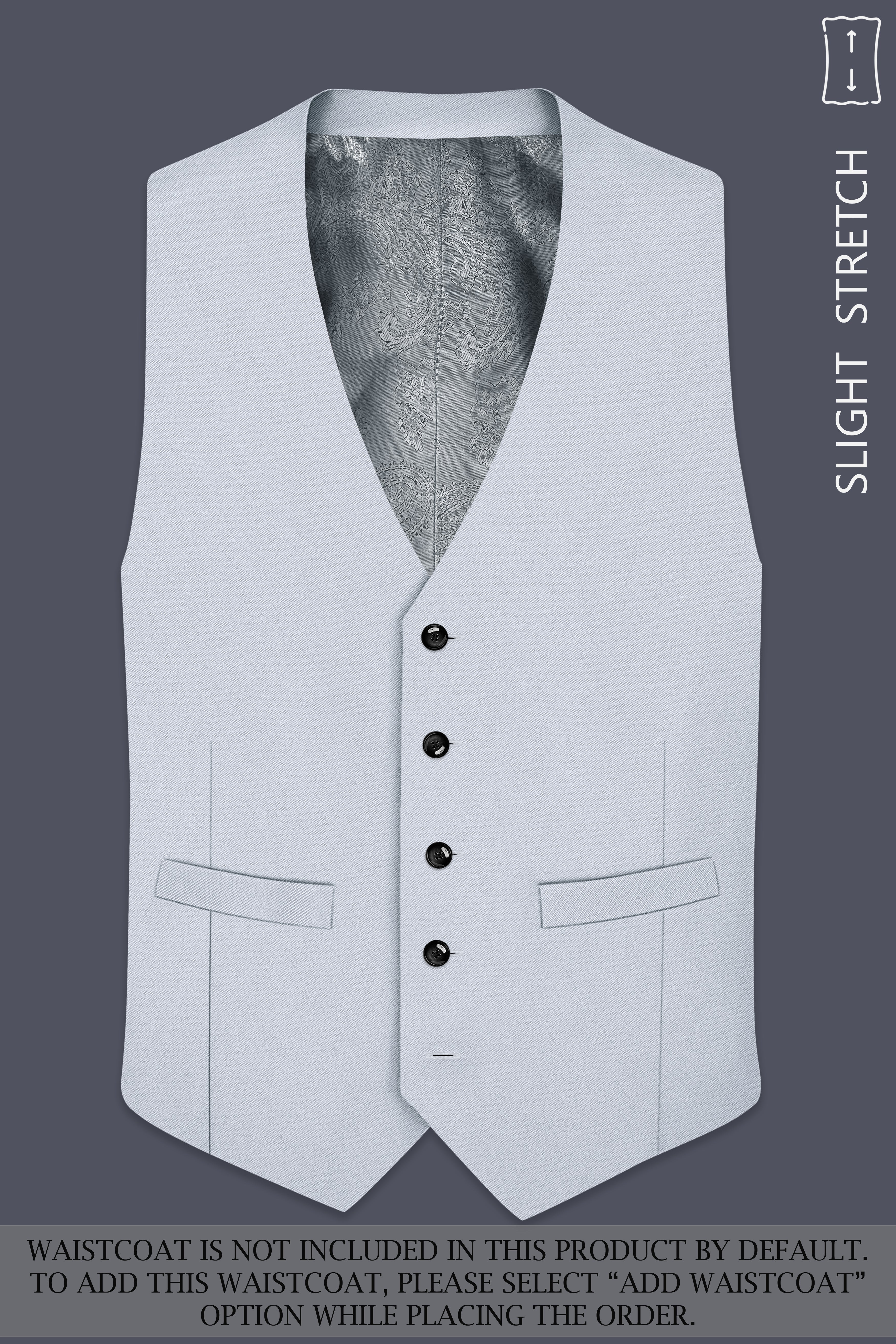 Azure-Periwinkle Gray Wool Rich Slight Stretch Double Breasted Suit