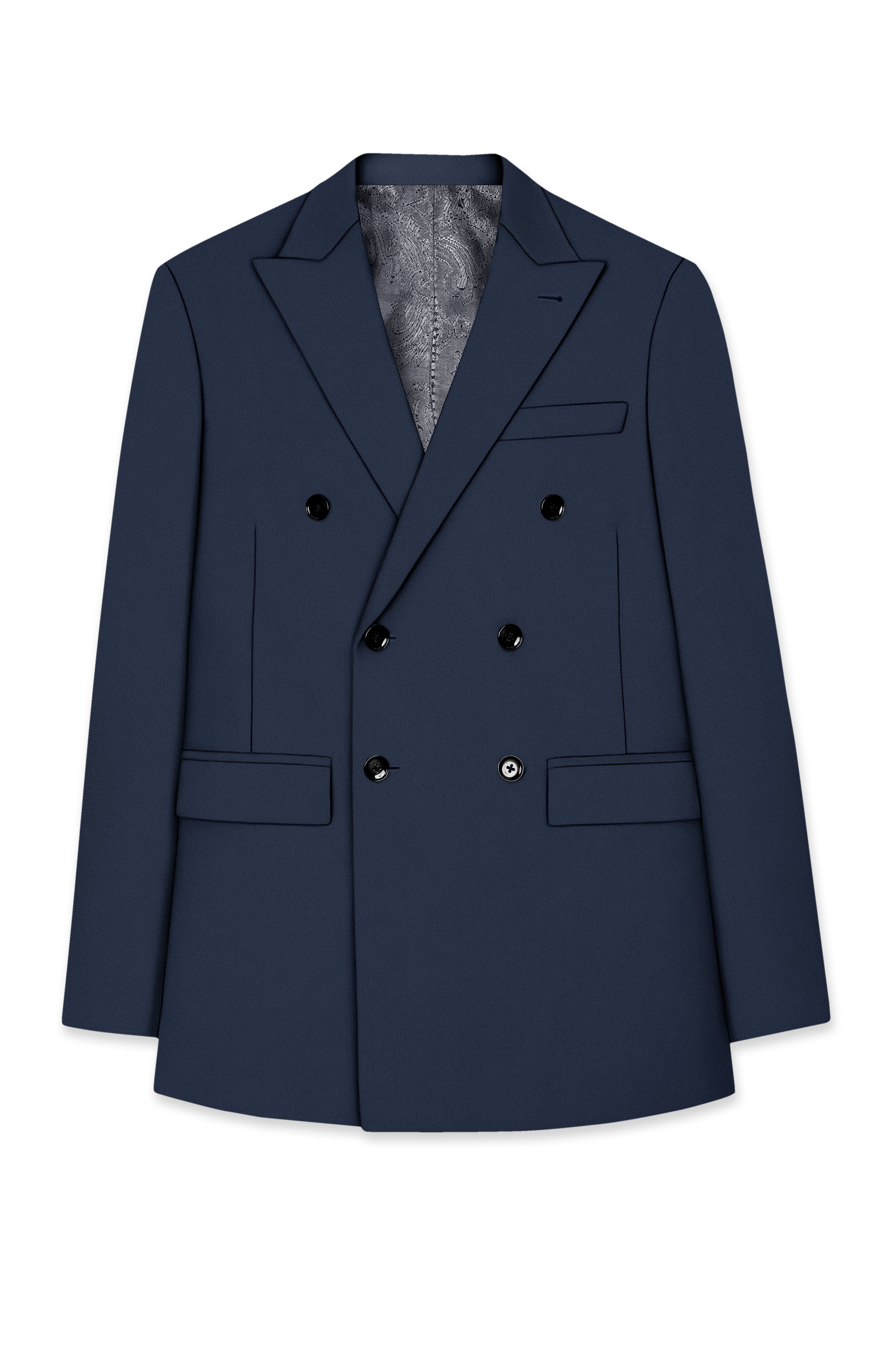 Nautis-Baltic Blue Wool Rich Slight Stretch Double Breasted Suit