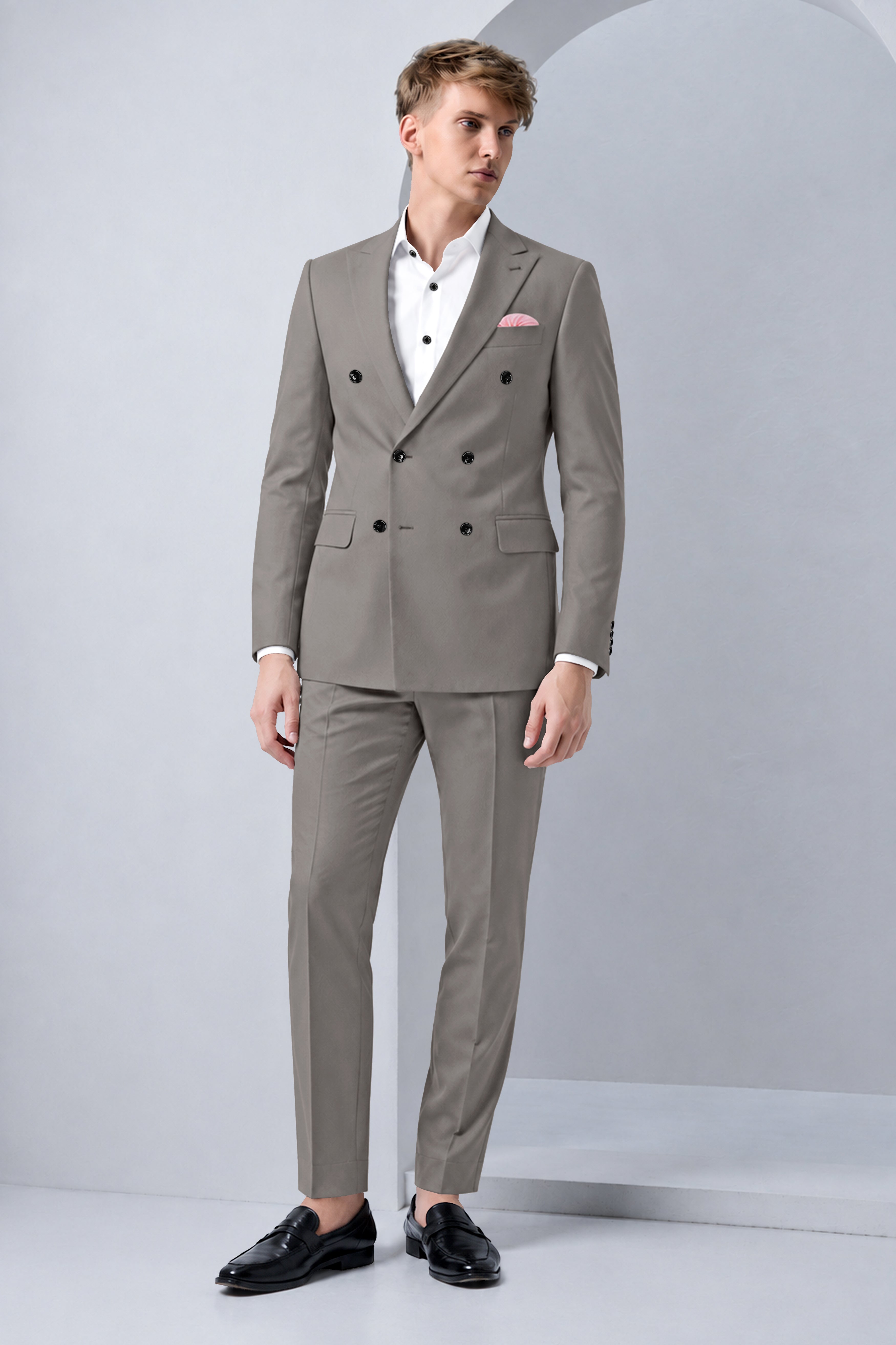 Prestige-Venus Wool Rich Slight Stretch Double Breasted Suit